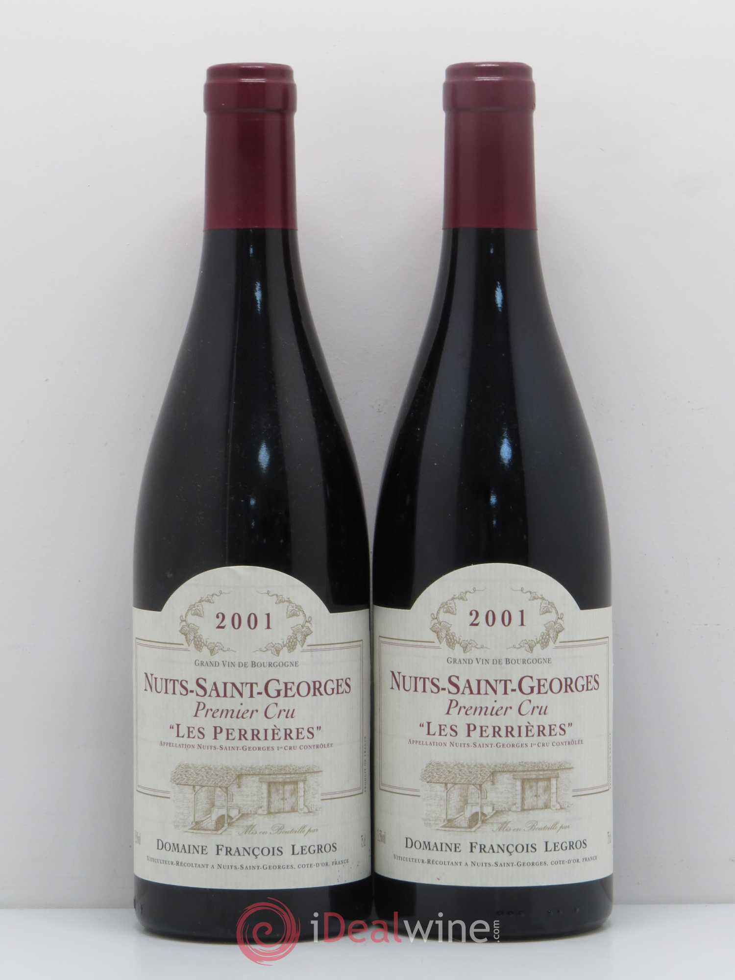 Nuits-Saint-Georges 1er Cru Les Perrieres François Legros 2001 - Posten von 2 Flaschen - 0