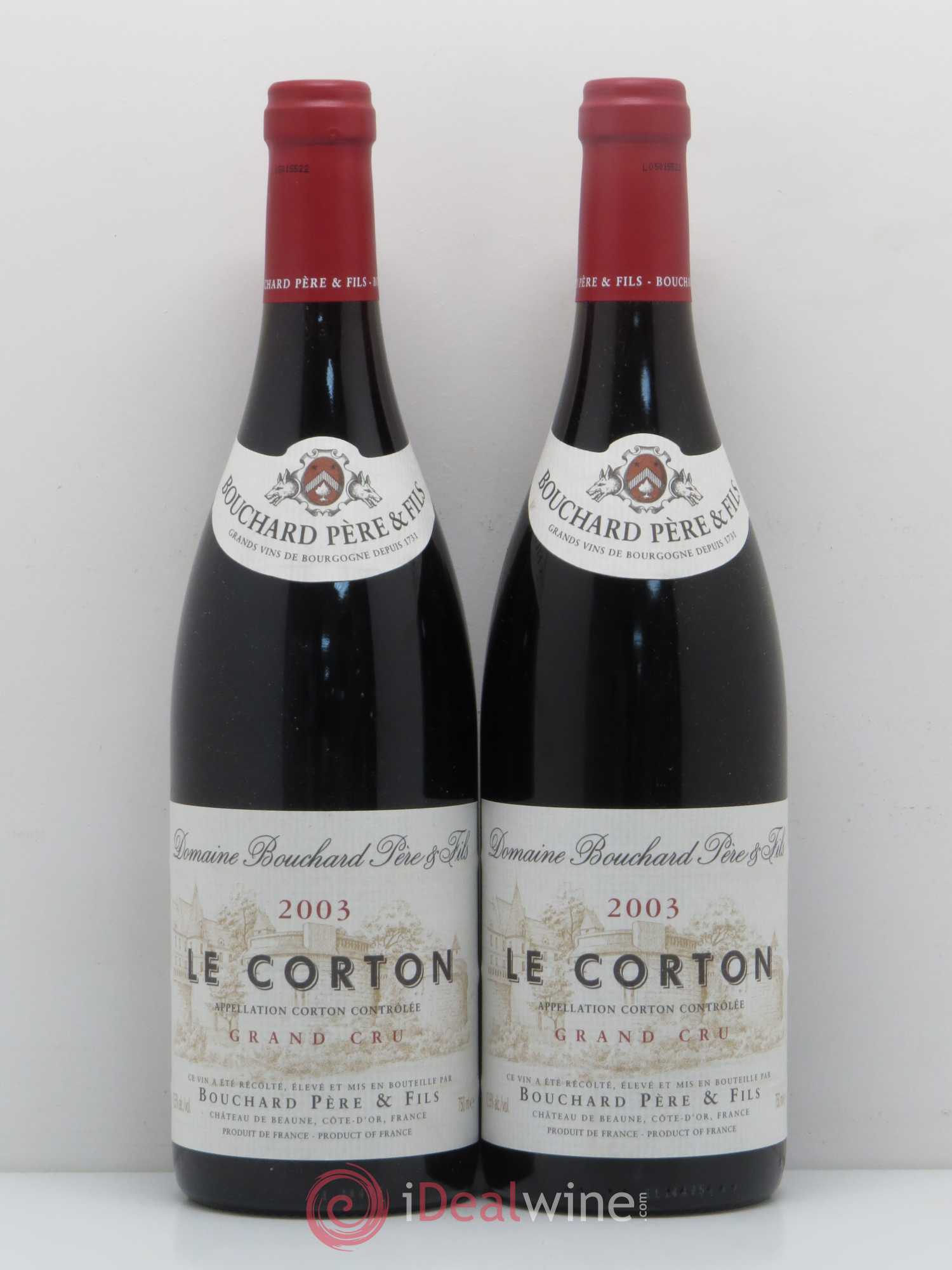 Corton Grand Cru Le Corton Bouchard Père & Fils 2003 - Lot de 2 bouteilles - 0