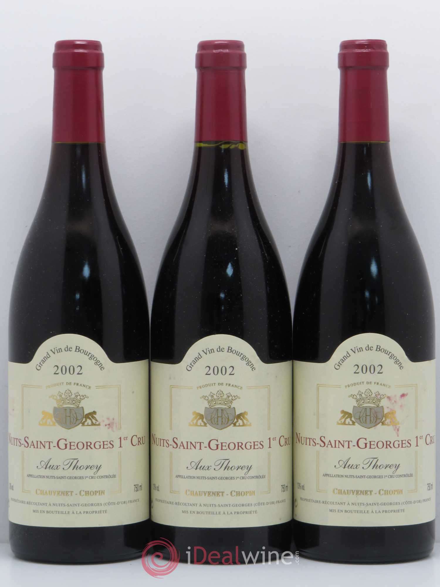 Nuits-Saint-Georges 1er Cru Aux Thorey Chauvenet Chopin 2002 - Posten von 3 Flaschen - 0