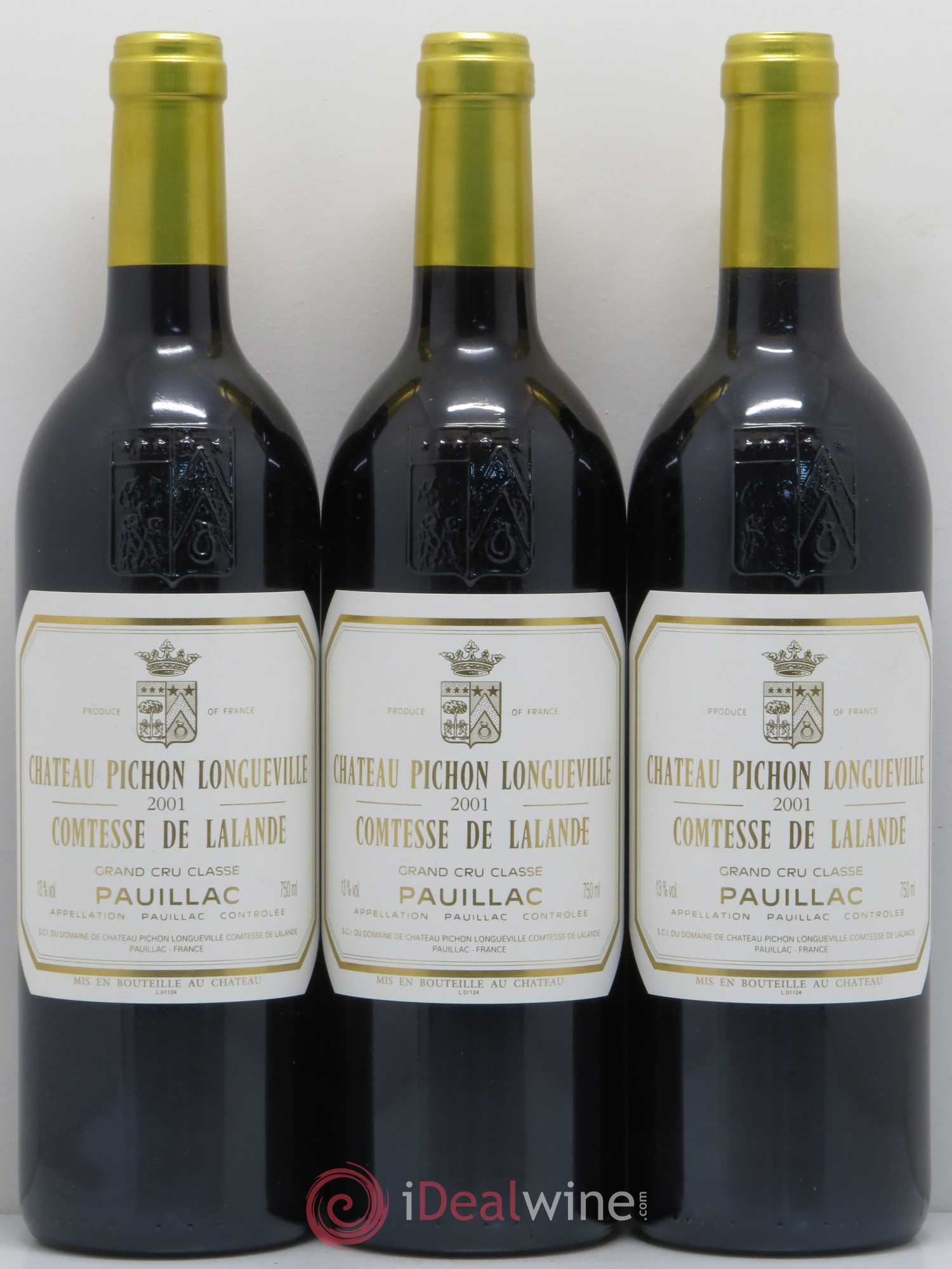 Château Pichon Longueville Comtesse de Lalande 2ème Grand Cru Classé 2001 - Lot de 3 bouteilles - 0