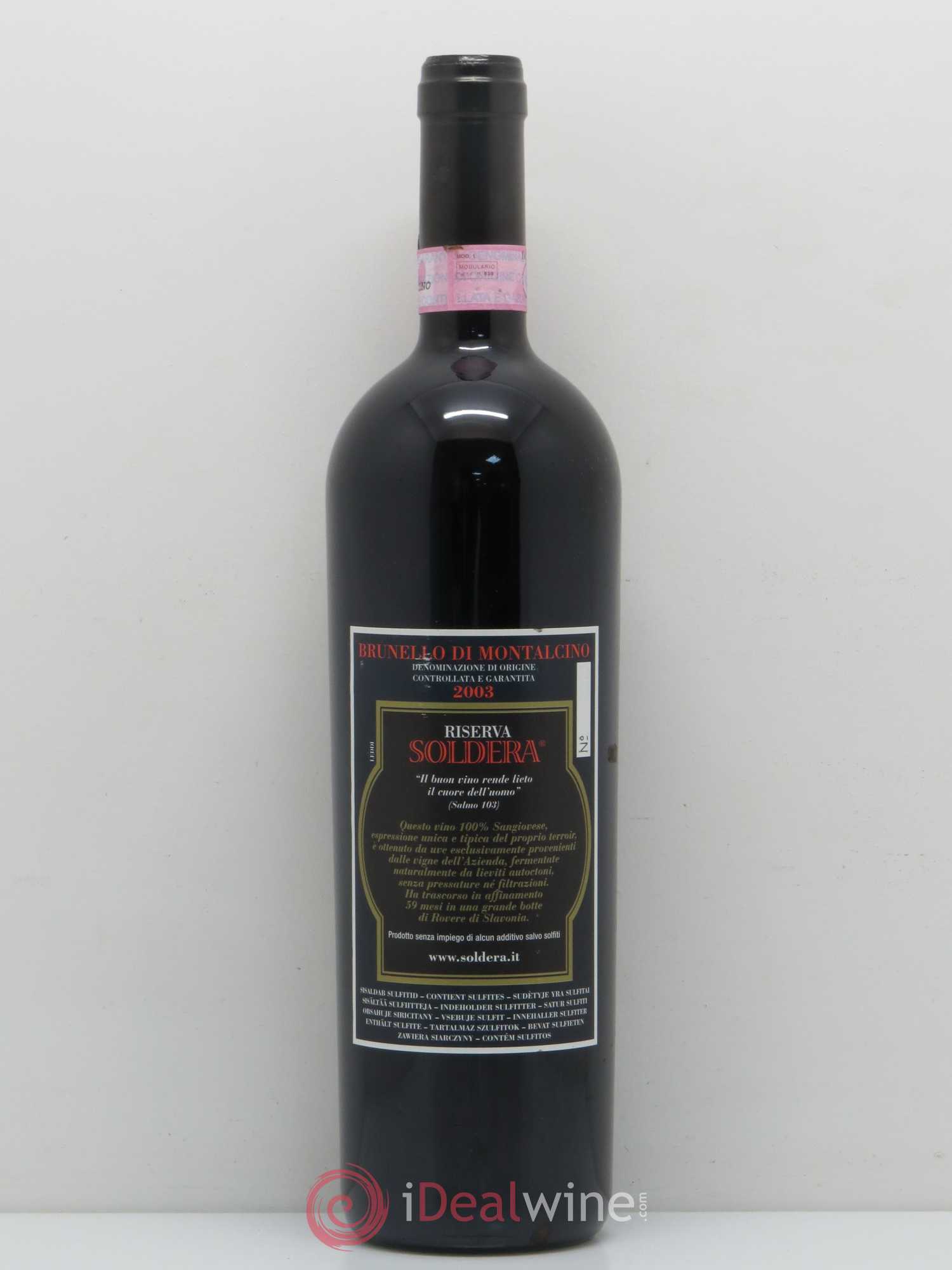 Brunello di Montalcino Riserva Case basse di Gianfranco Soldera 2003 - Lot de 1 bouteille - 1