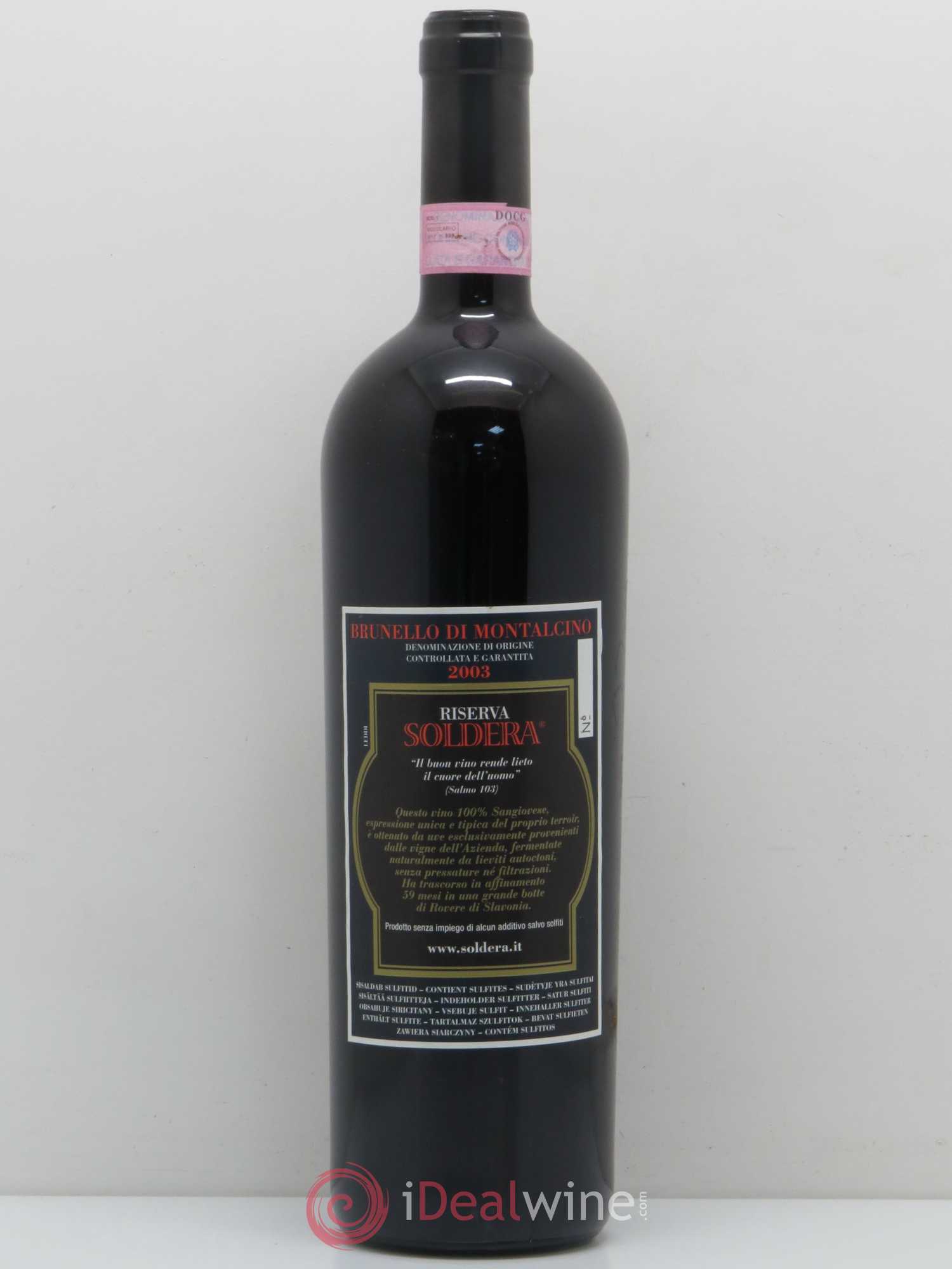 Brunello di Montalcino DOCG Riserva Case basse di Gianfranco Soldera 2003 - Posten von 1 Flasche - 1
