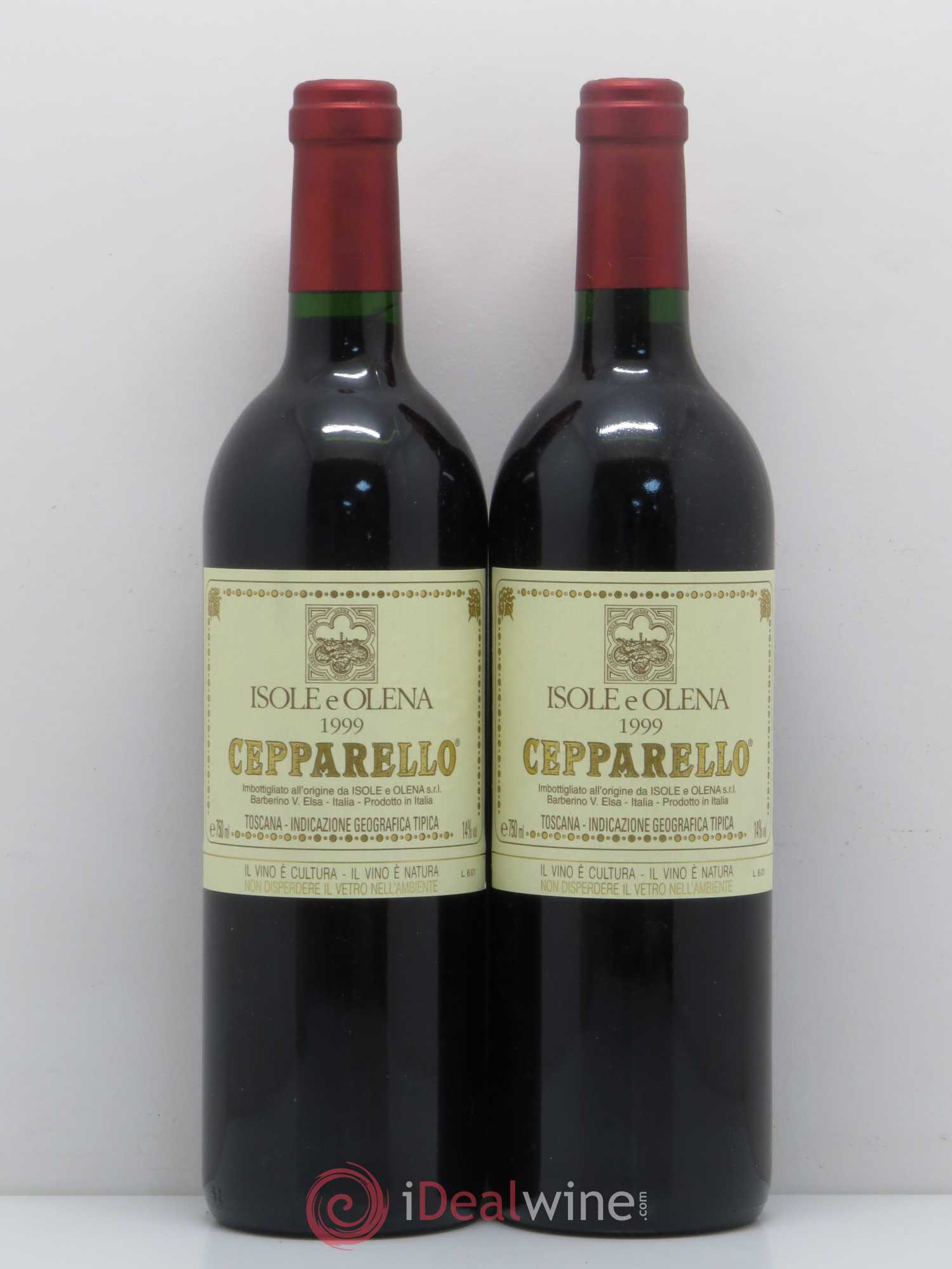 Toscana IGT Cepparello Isole e Olena 1999 - Lot de 2 bouteilles - 0