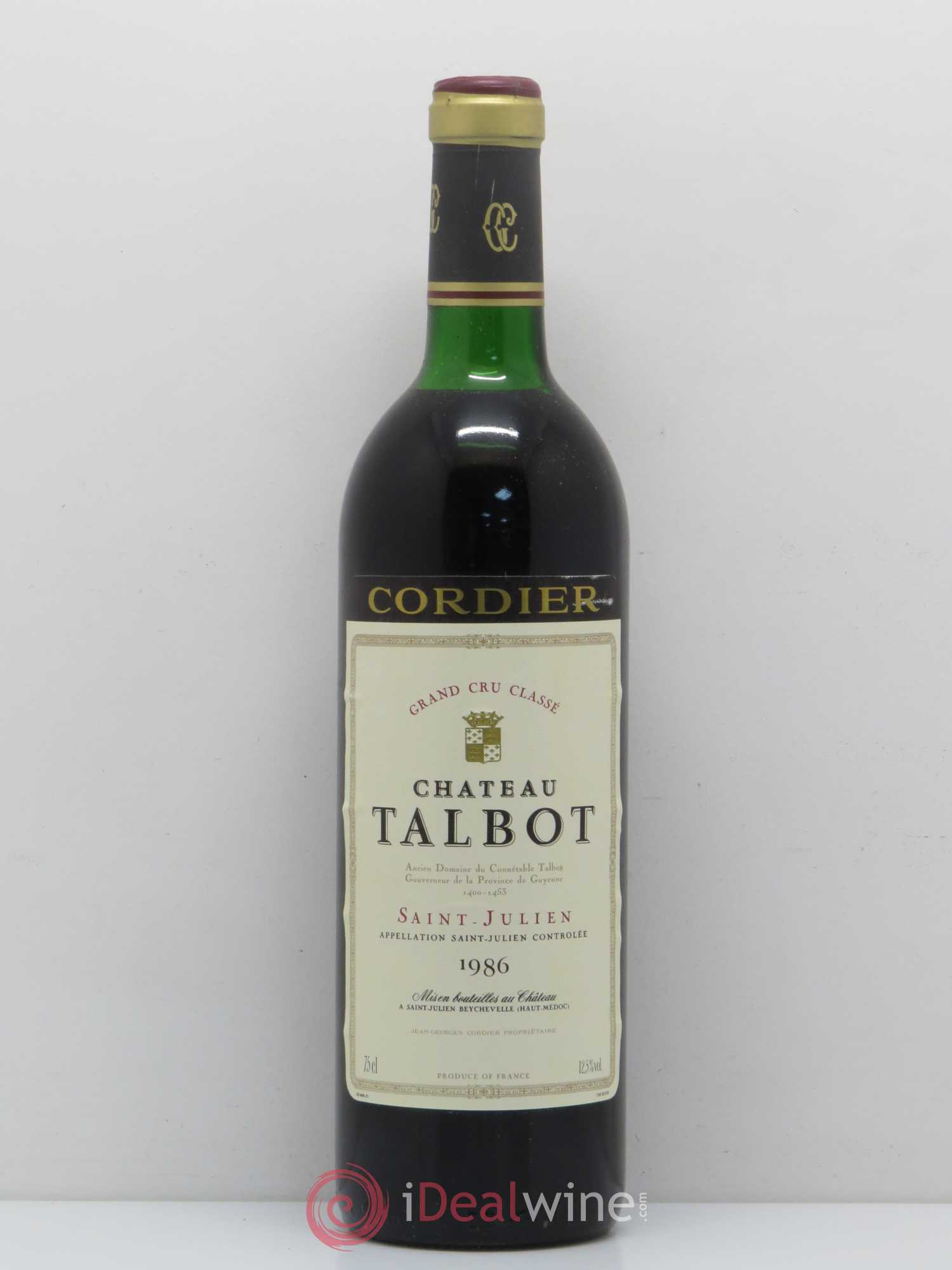 Château Talbot 4ème Grand Cru Classé 1986 - Lot de 1 bouteille - 0