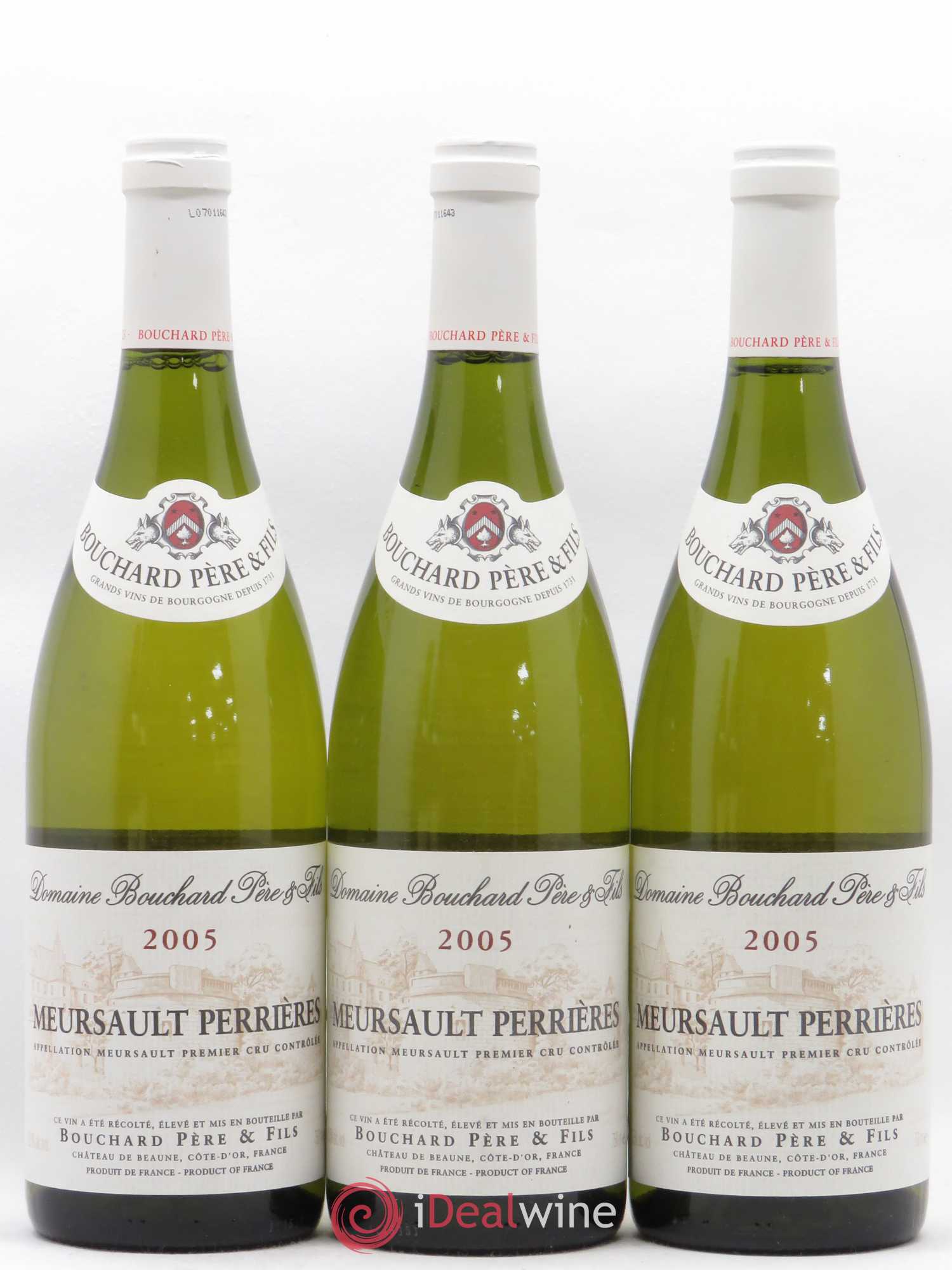 Meursault 1er Cru Perrières Bouchard Père & Fils 2005 - Lot de 3 bouteilles - 0
