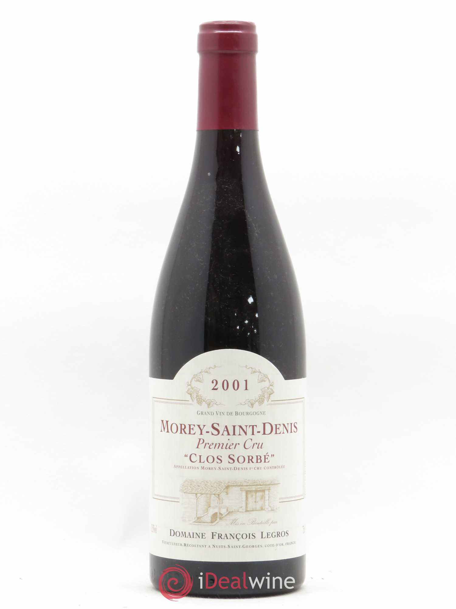 Morey-Saint-Denis 1er Cru Clos Sorbé François Legros 2001 - Posten von 1 Flasche - 0
