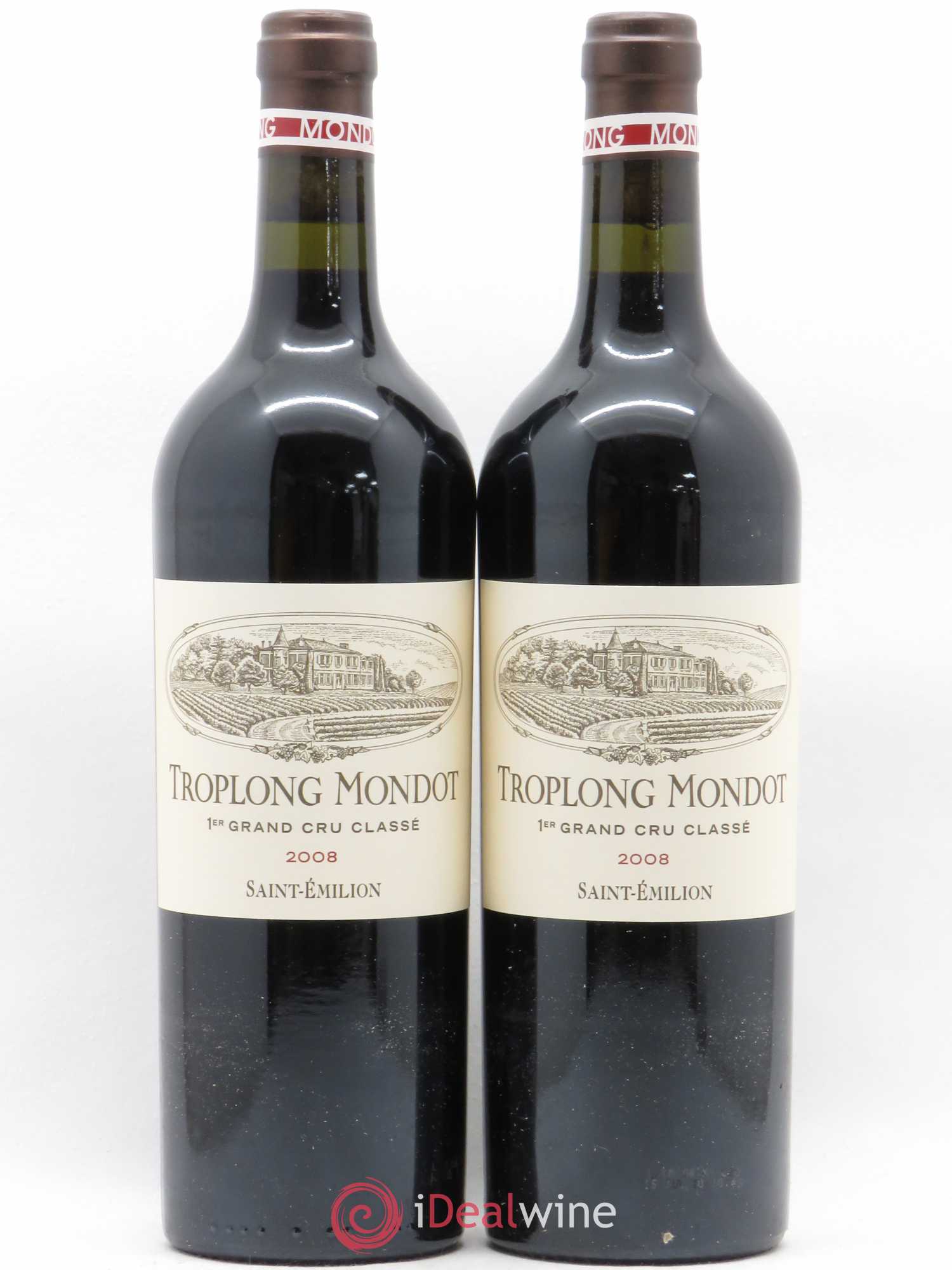Château Troplong Mondot 1er Grand Cru Classé B 2008 - Lot de 2 bouteilles - 0