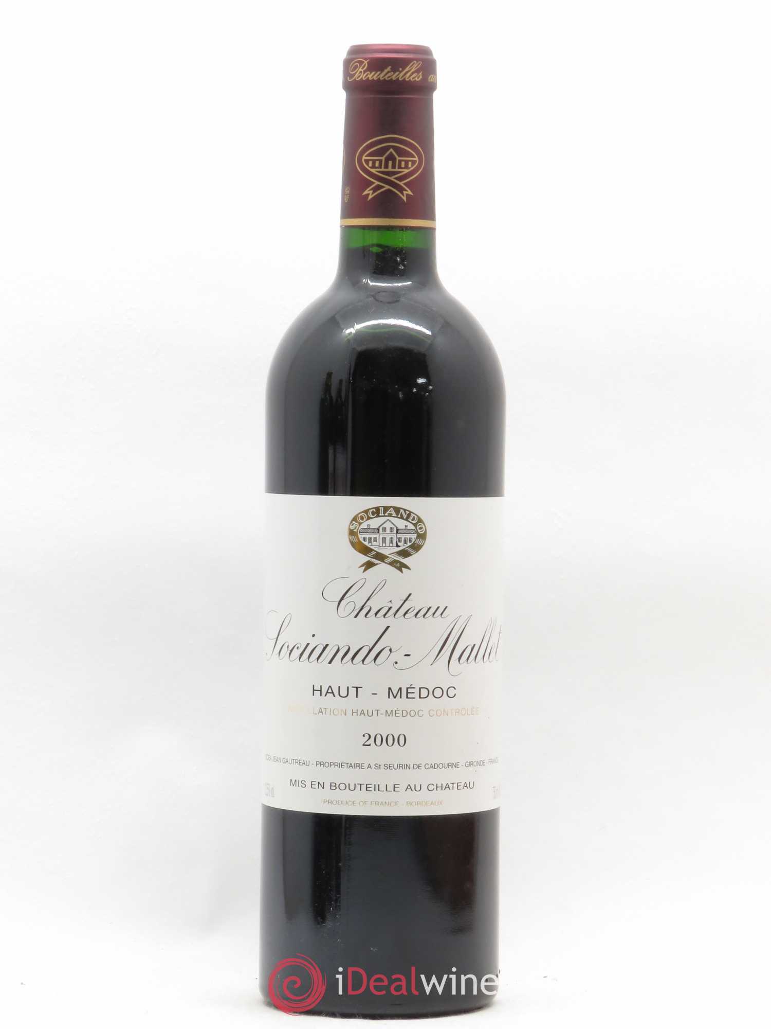 Château Sociando Mallet 2000 - Lot de 1 bouteille - 0