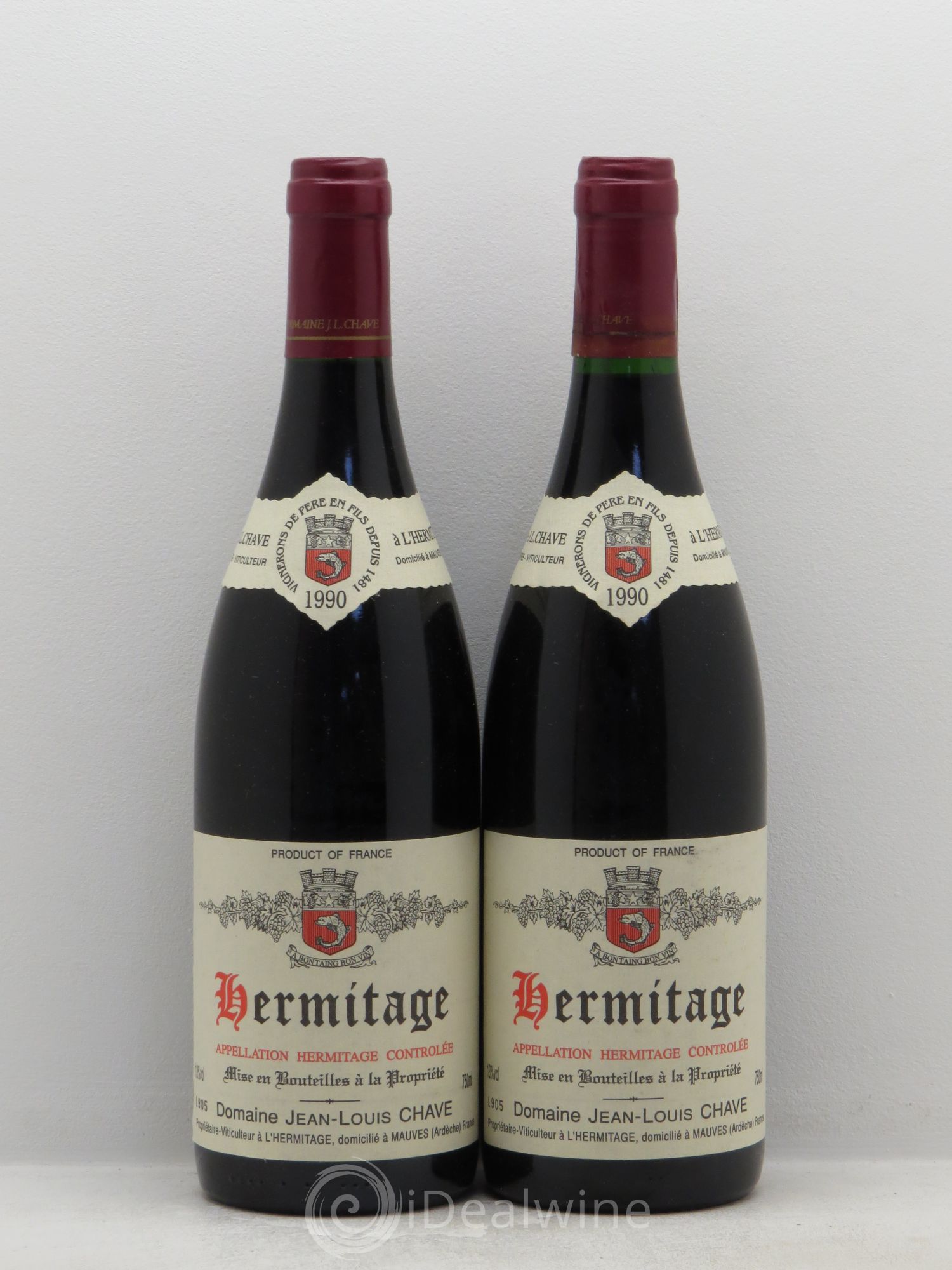 Hermitage Jean-Louis Chave 1990 - Lot de 2 bouteilles - 0
