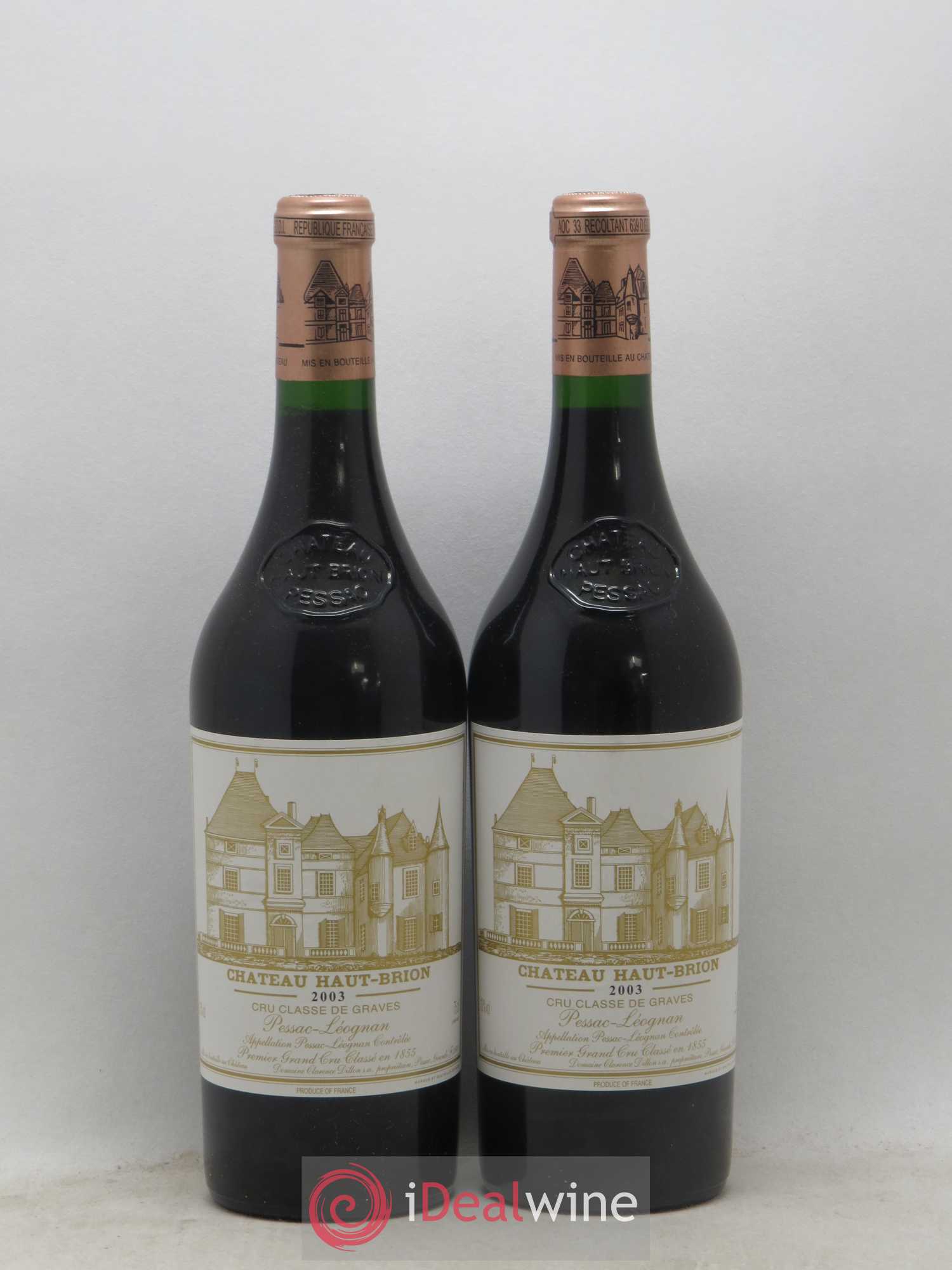 Château Haut Brion 1er Grand Cru Classé 2003 - Lot de 2 bouteilles - 0