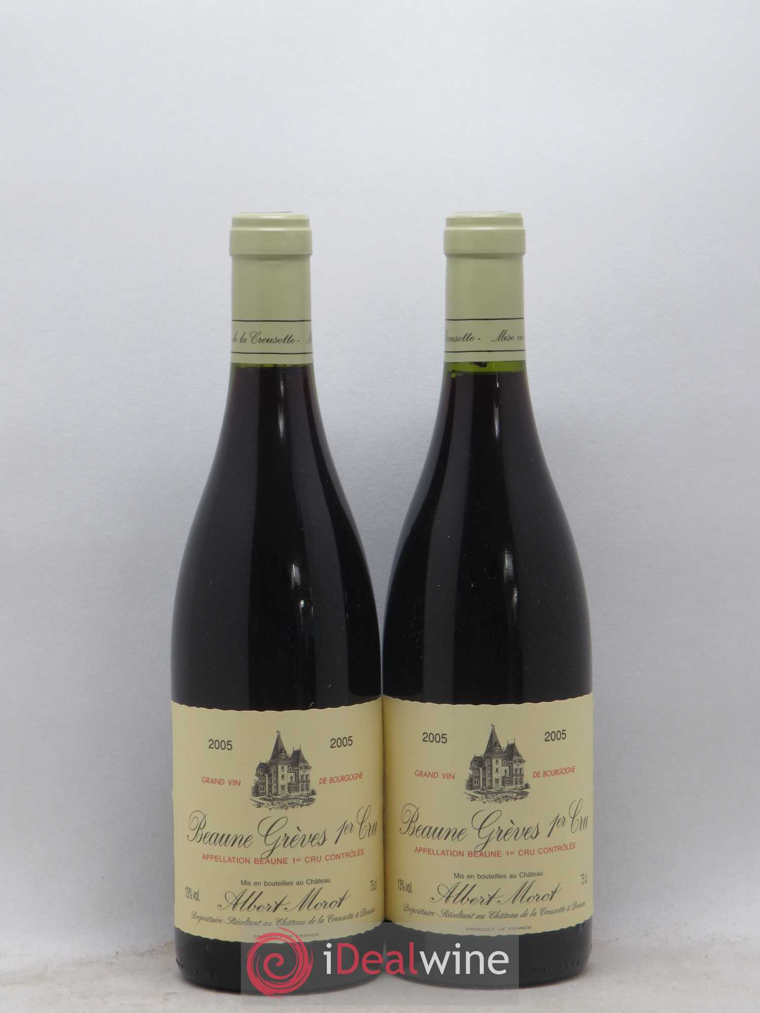 Beaune 1er Cru Greves A. Morot 2005 - Lot de 2 bouteilles - 0
