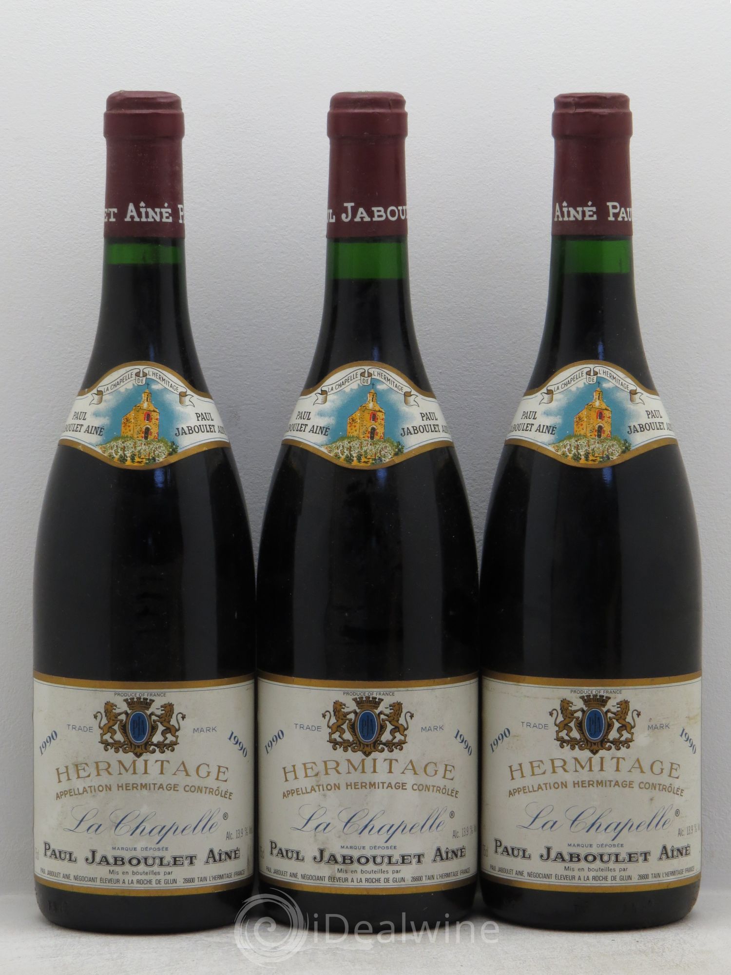 Hermitage La Chapelle Paul Jaboulet Ainé 1990 - Lot de 3 bouteilles - 0