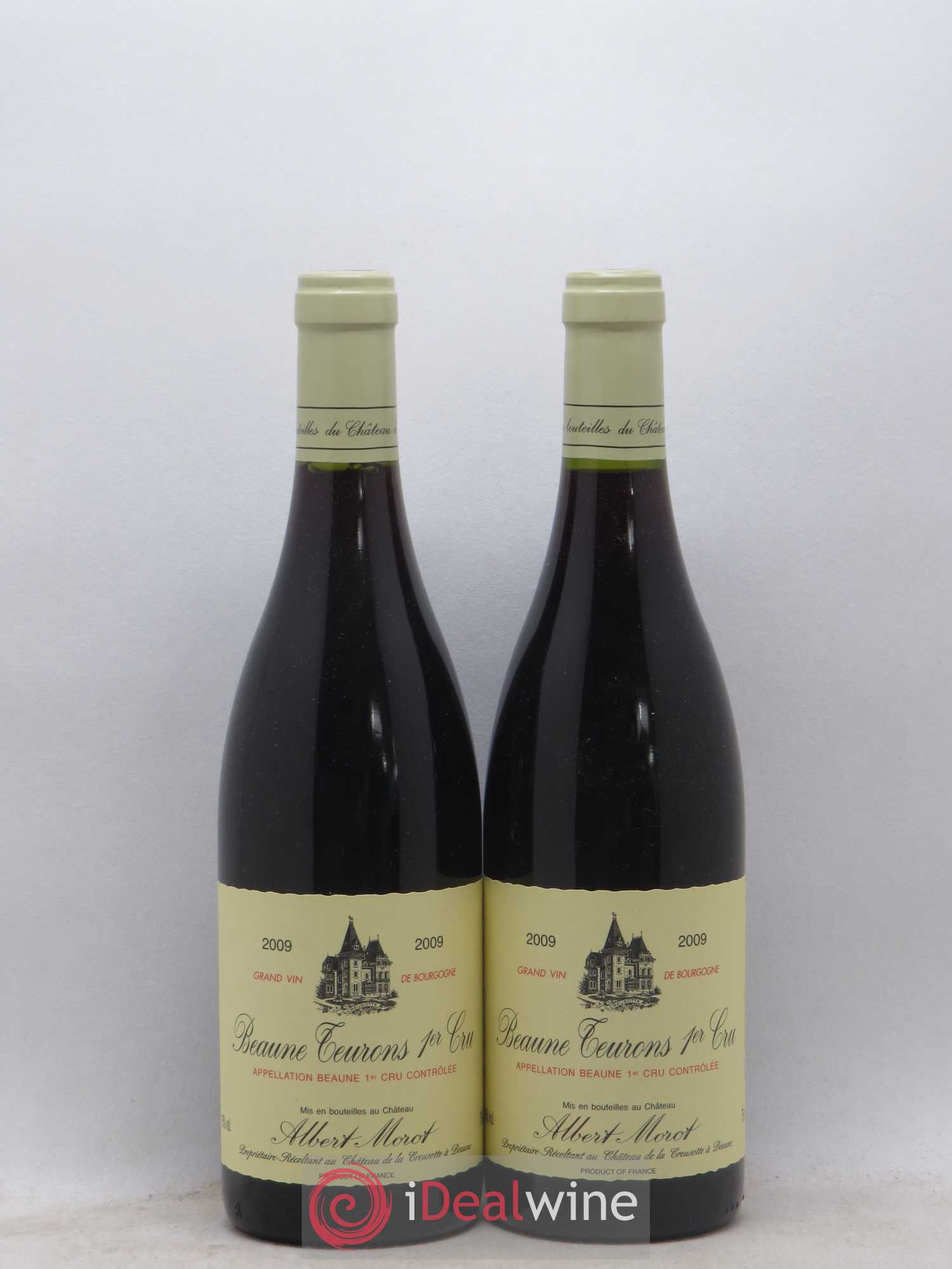 Beaune 1er Cru Teurons A. Morot 2009 - Lot de 2 bouteilles - 0