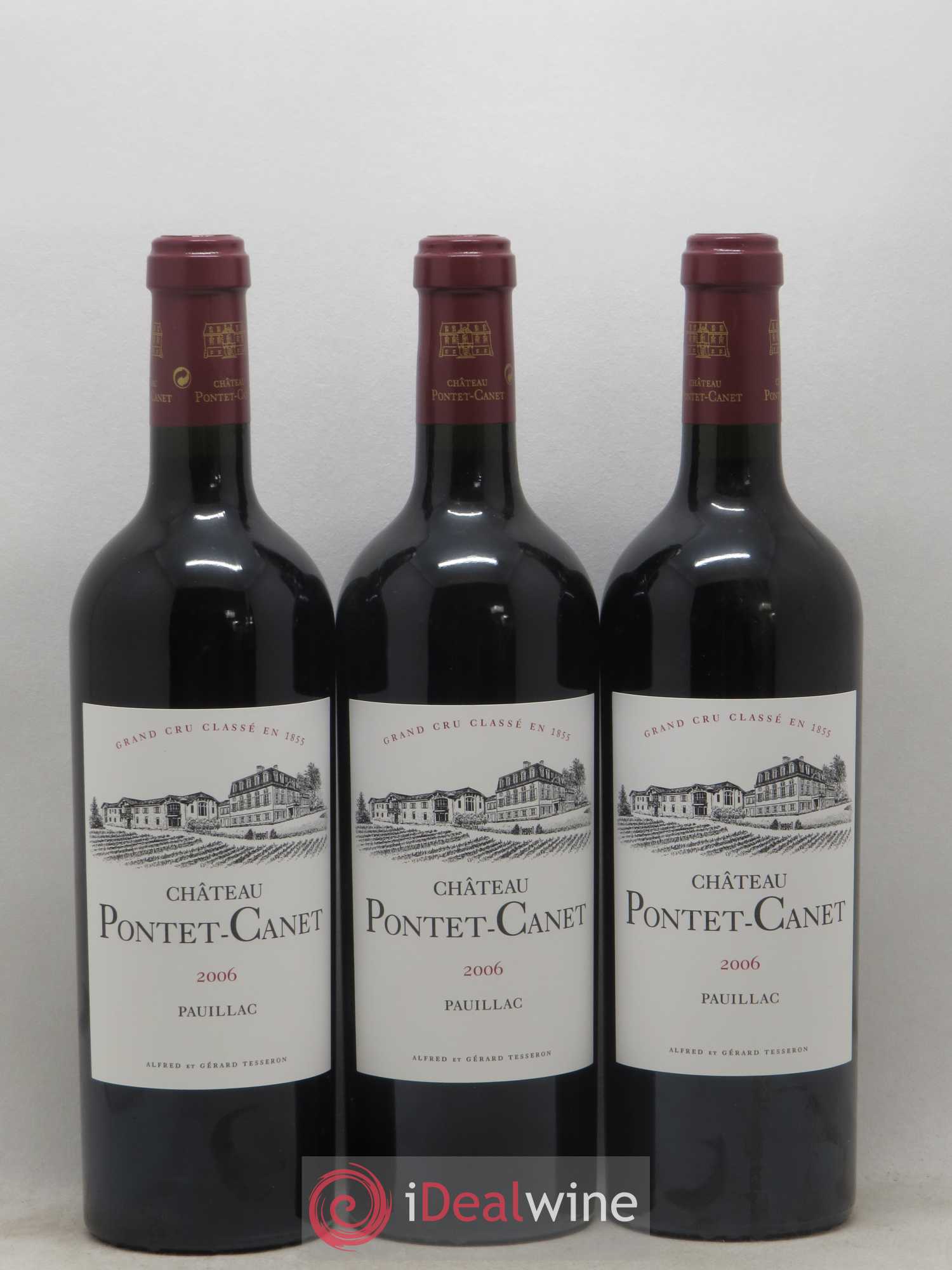 Château Pontet Canet 5ème Grand Cru Classé 2006 - Lot de 3 bouteilles - 0