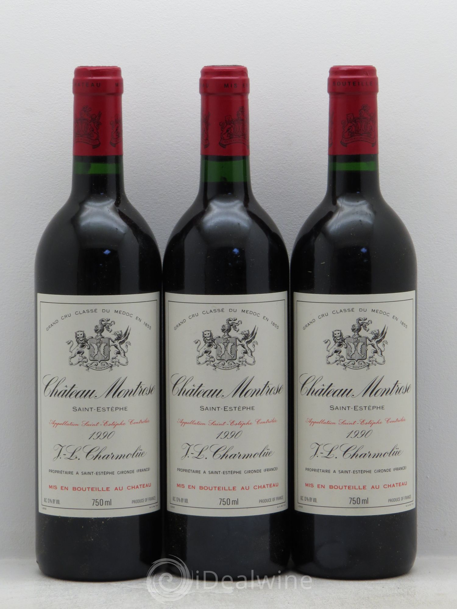 Château Montrose 2ème Grand Cru Classé 1990 - Lot de 3 bouteilles - 0