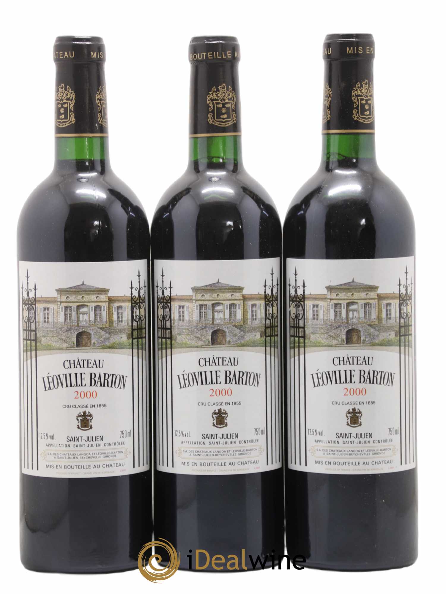 Château Léoville Barton 2ème Grand Cru Classé 2000 - Lot de 3 bouteilles - 0