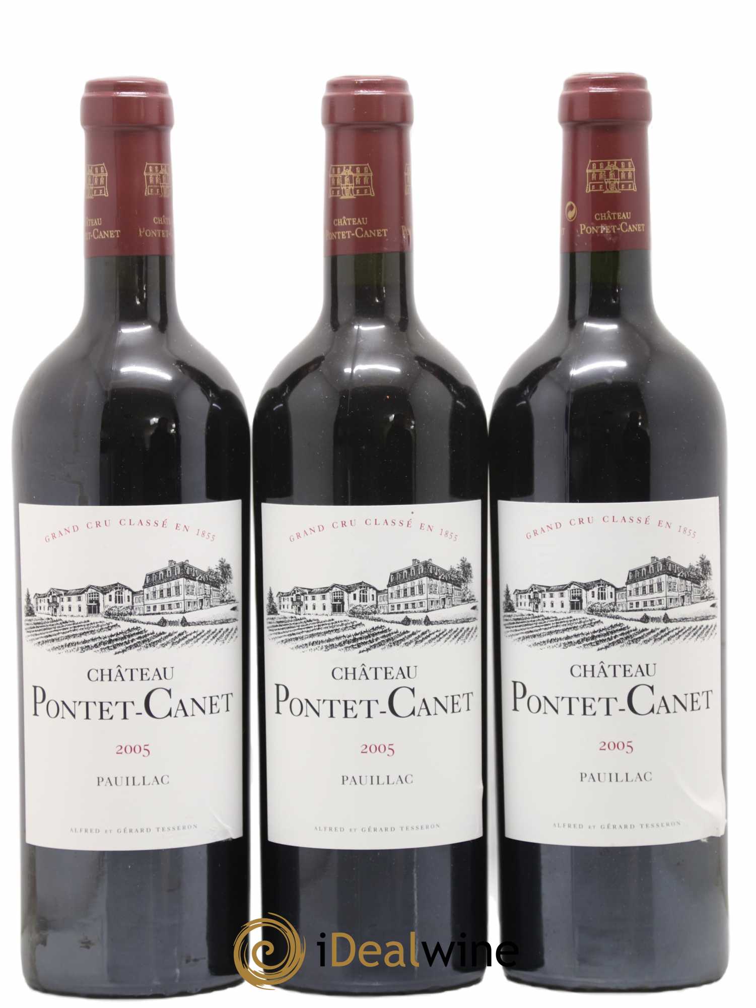 Château Pontet Canet 5ème Grand Cru Classé 2005 - Lot de 3 bouteilles - 0