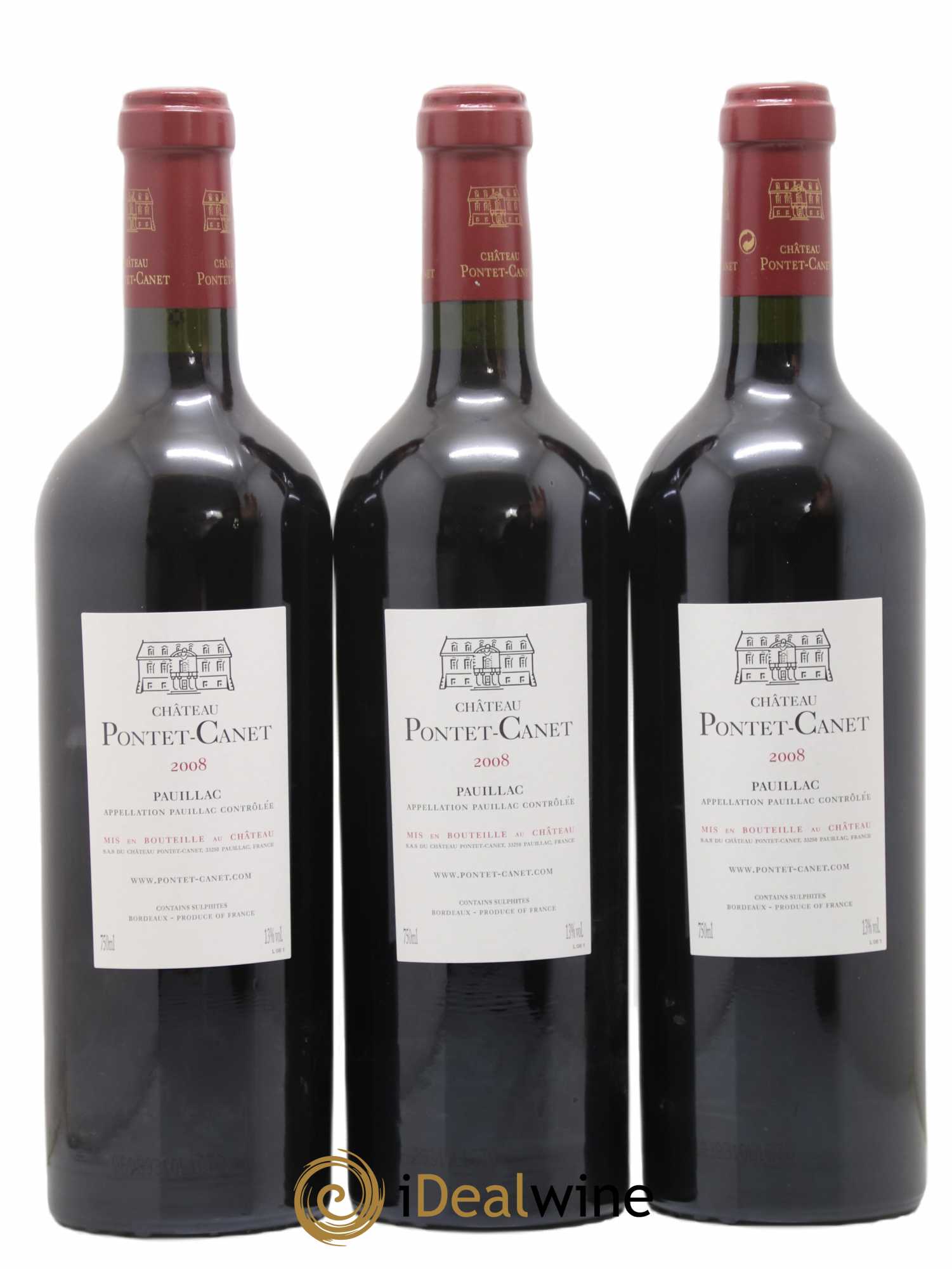 Château Pontet Canet 5ème Grand Cru Classé 2008 - Lot of 3 bottles - 1