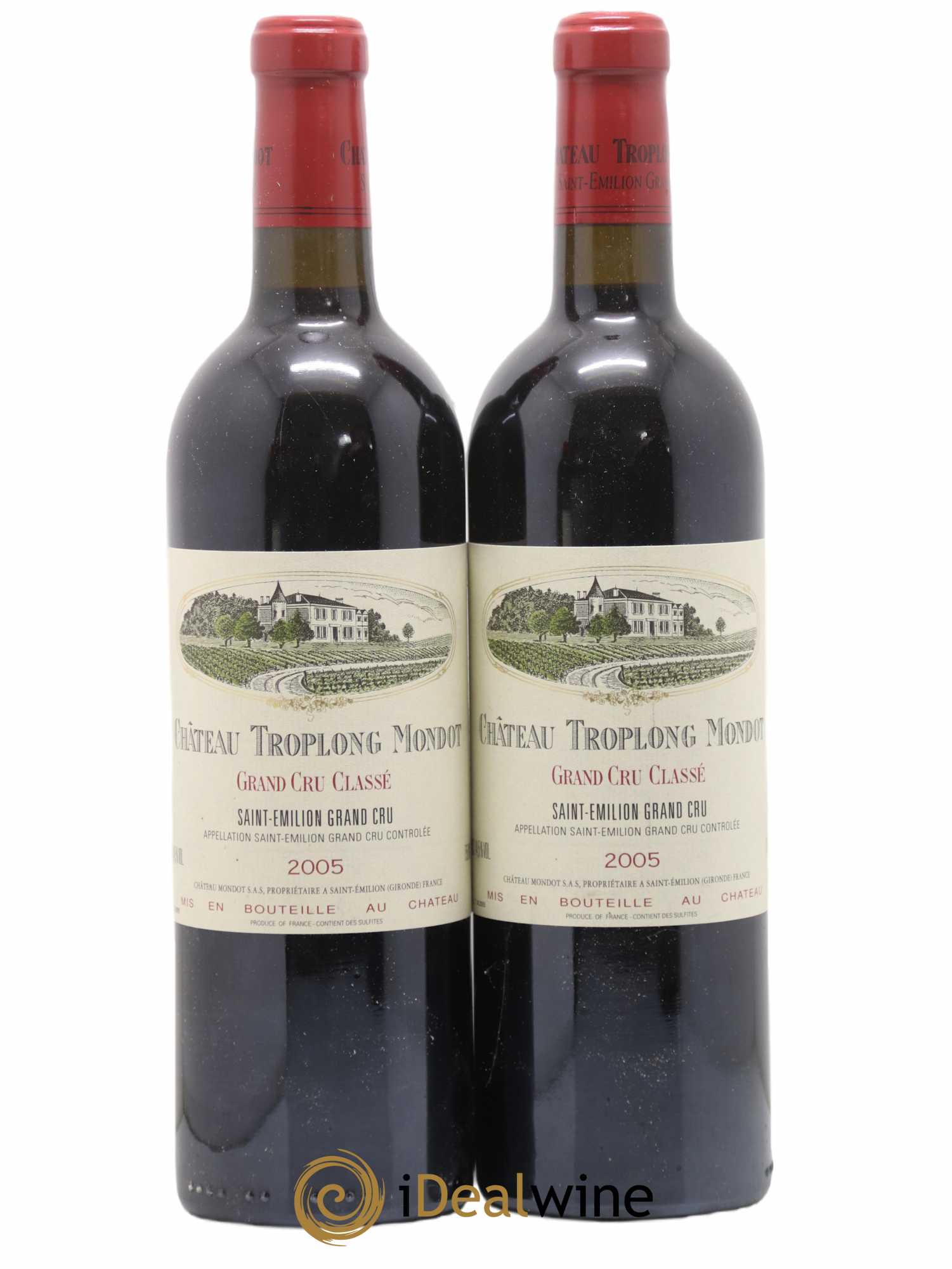 Château Troplong Mondot 1er Grand Cru Classé B 2005 - Lot de 2 bouteilles - 0