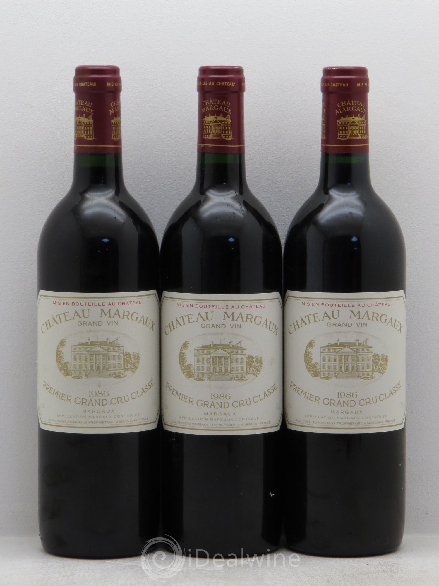 Château Margaux 1er Grand Cru Classé 1986 - Lot de 3 bouteilles - 0