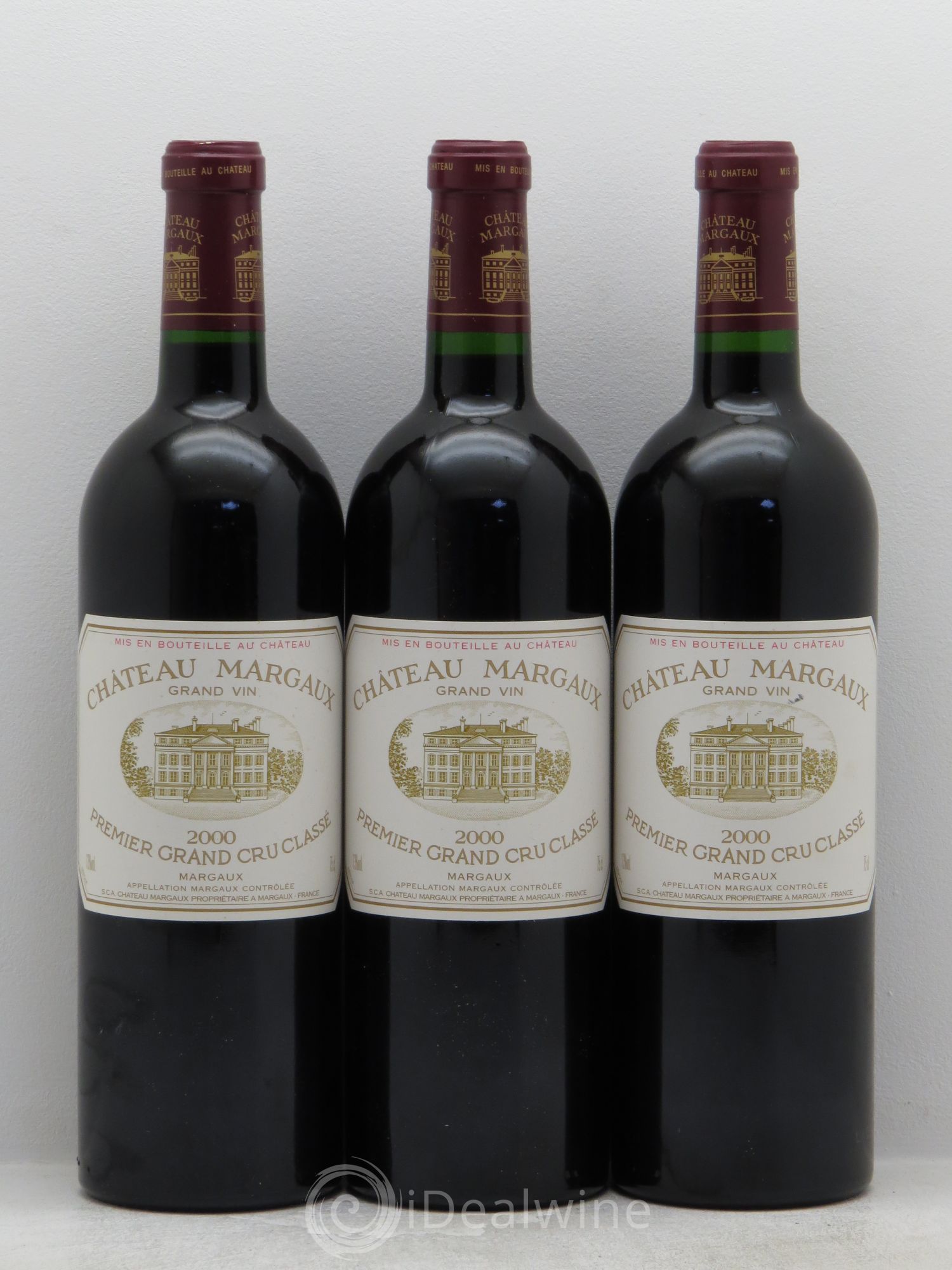 Château Margaux 1er Grand Cru Classé 2000 - Lot de 3 bouteilles - 0