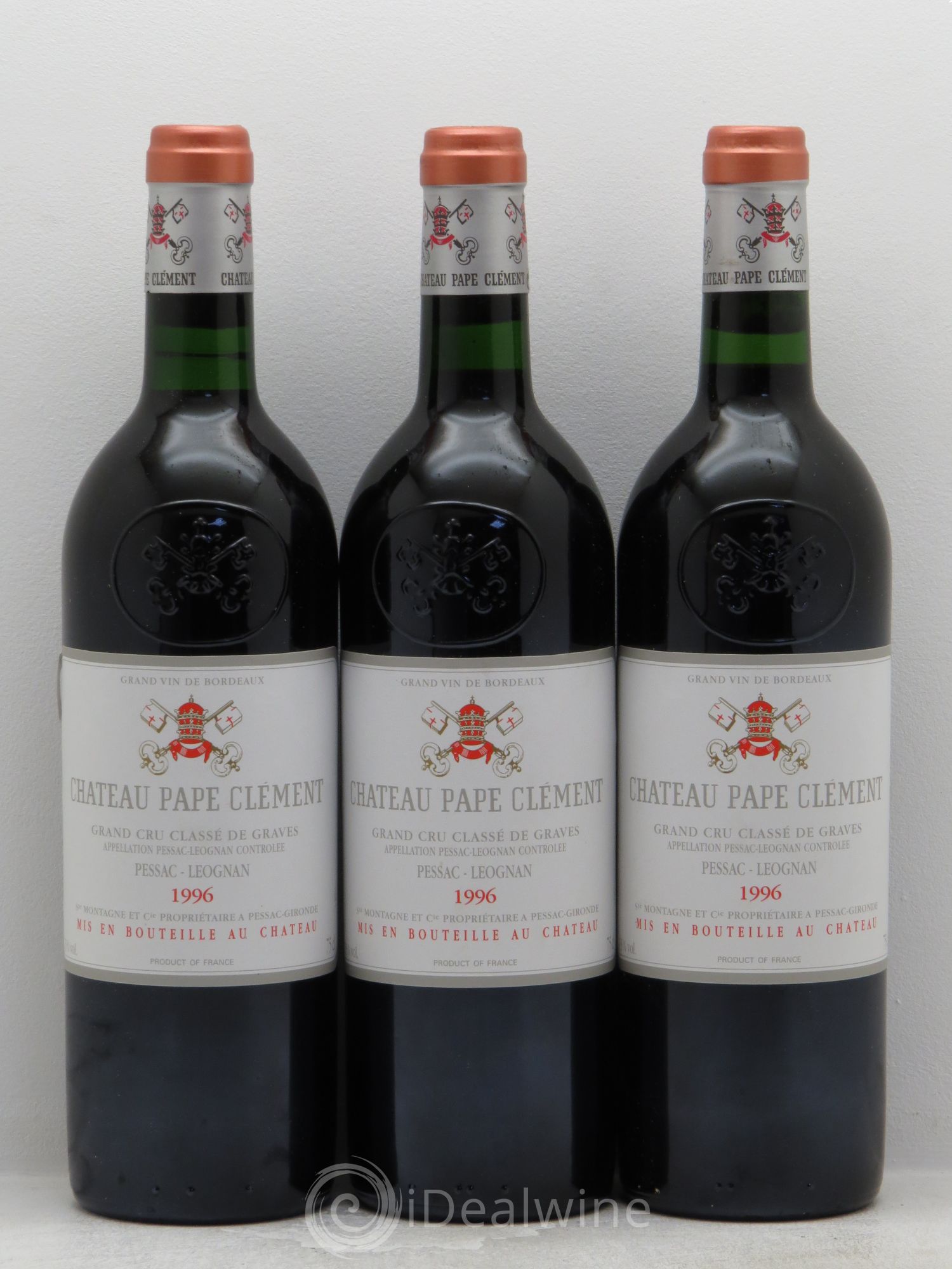 Château Pape Clément Cru Classé de Graves 1996 - Lot de 3 bouteilles - 0