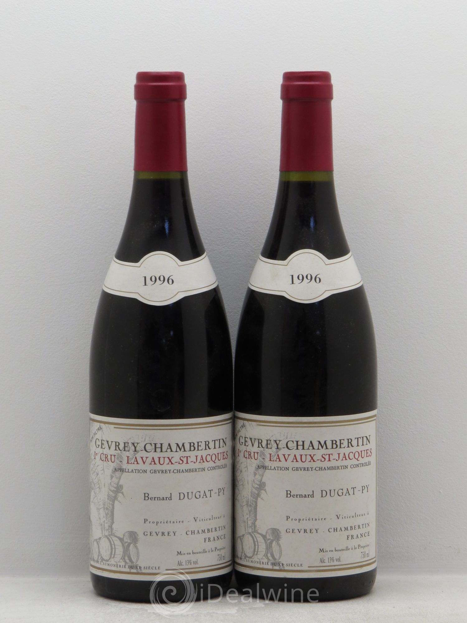 Gevrey-Chambertin 1er Cru Lavaux Saint Jacques Dugat-Py 1996 - Lot de 2 bouteilles - 0