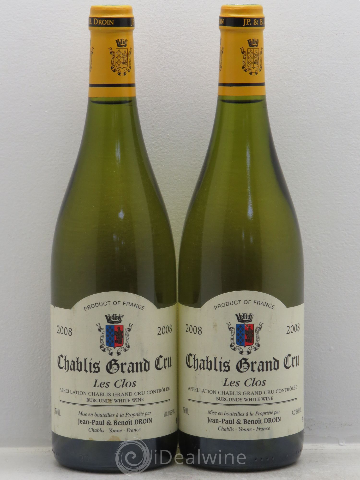 Chablis Grand Cru Les Clos Jean-Paul & Benoît Droin (Domaine) 2008 - Lot de 2 bouteilles - 0
