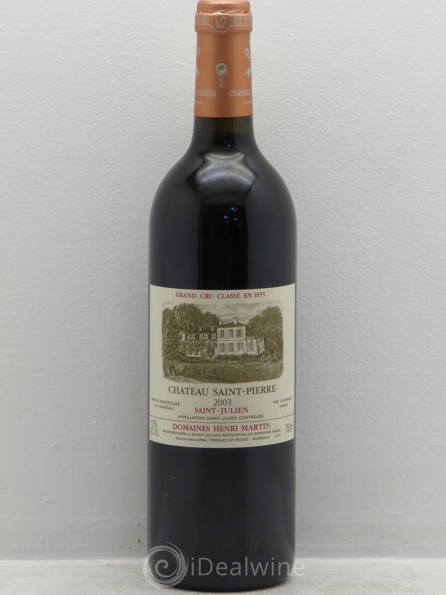 Château Saint-Pierre 4ème Grand Cru Classé 2003 - Lot de 1 bouteille - 0
