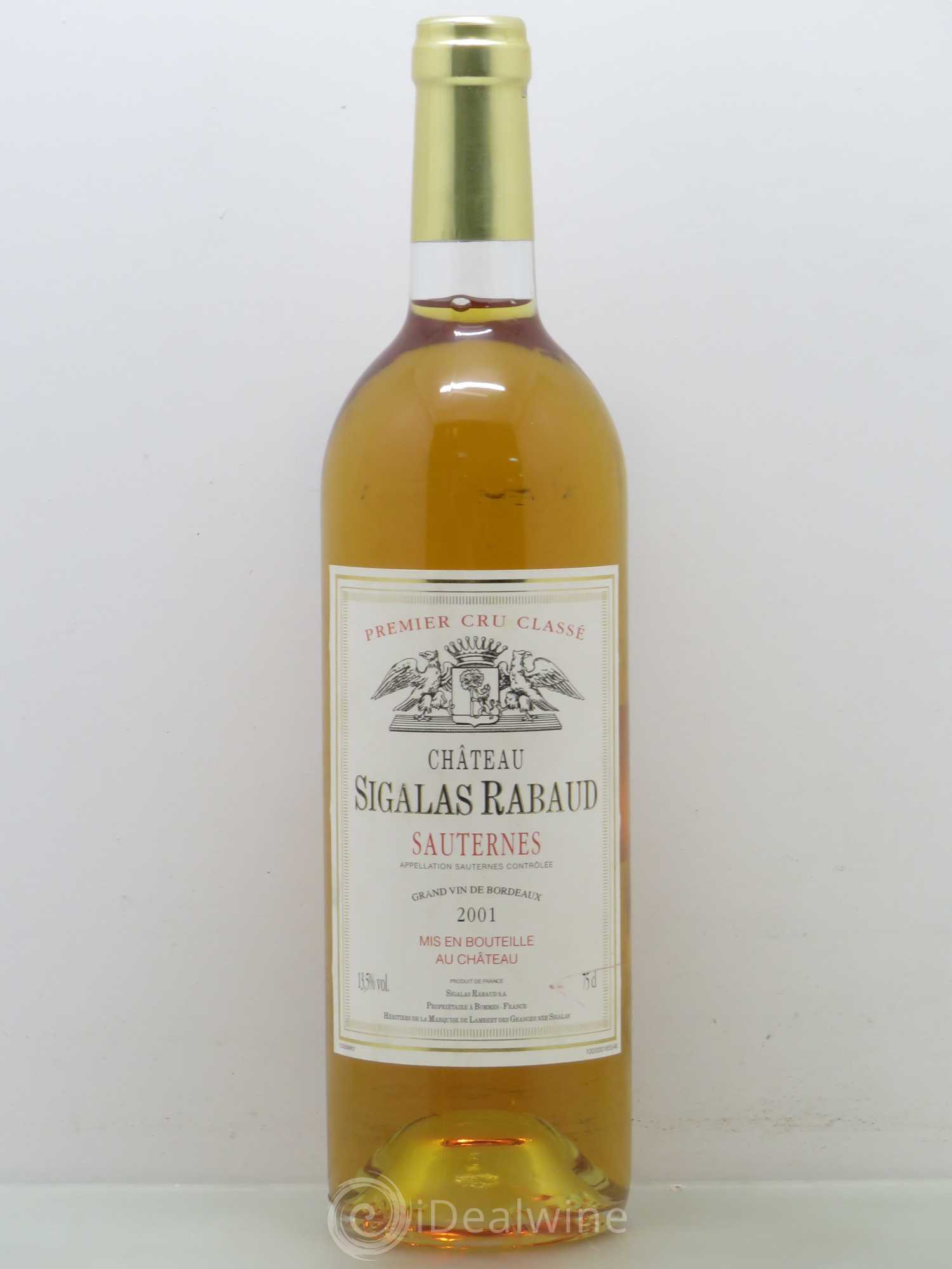 Château Sigalas Rabaud 1er Grand Cru Classé 2001 - Posten von 1 Flasche - 0