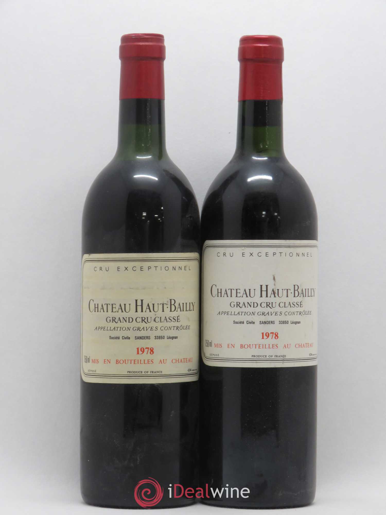 Château Haut-Bailly Cru Classé de Graves 1978 - Lot de 2 bouteilles - 0