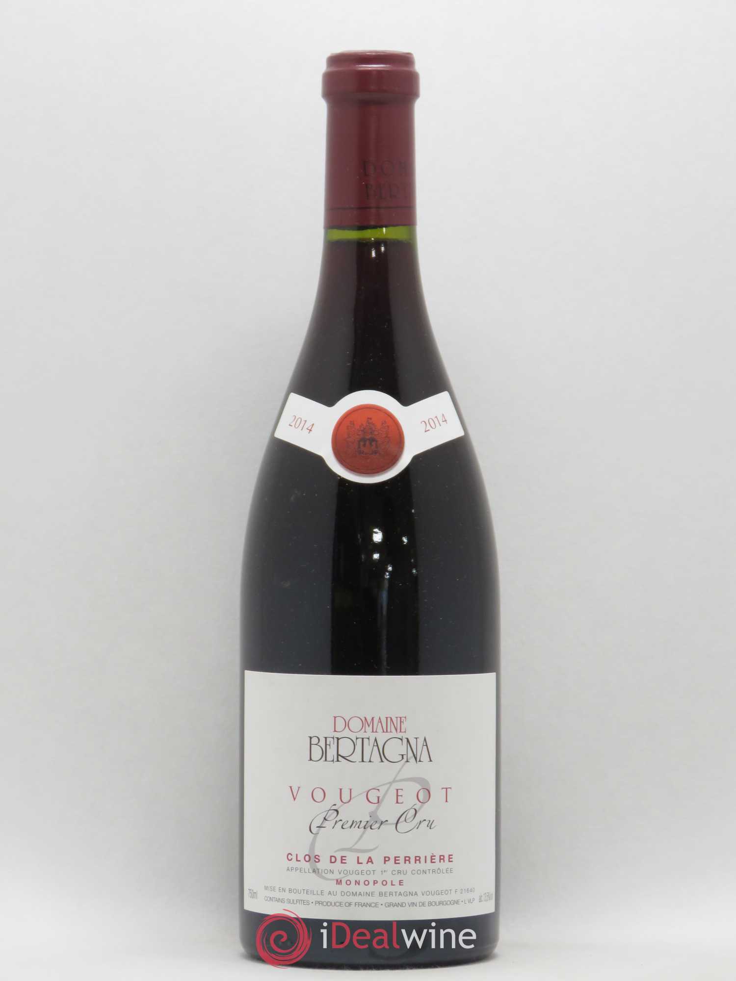 Vougeot 1er Cru Clos de La Perrière Monopole Bertagna 2014 - Lot de 1 bouteille - 0