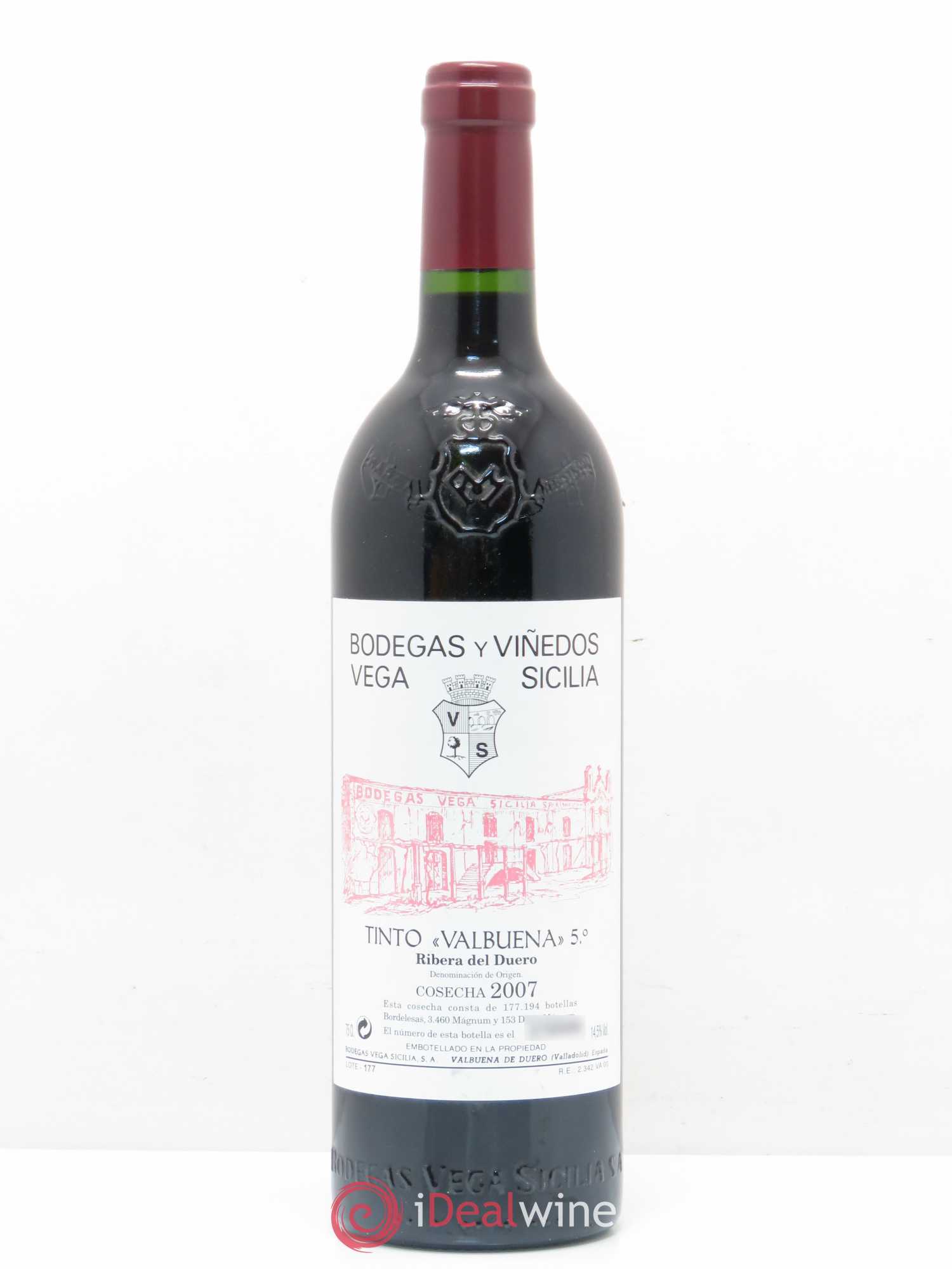 Ribera Del Duero DO Vega Sicilia Valbuena 5 ano Famille Alvarez 2007 - Lot de 1 bouteille - 0