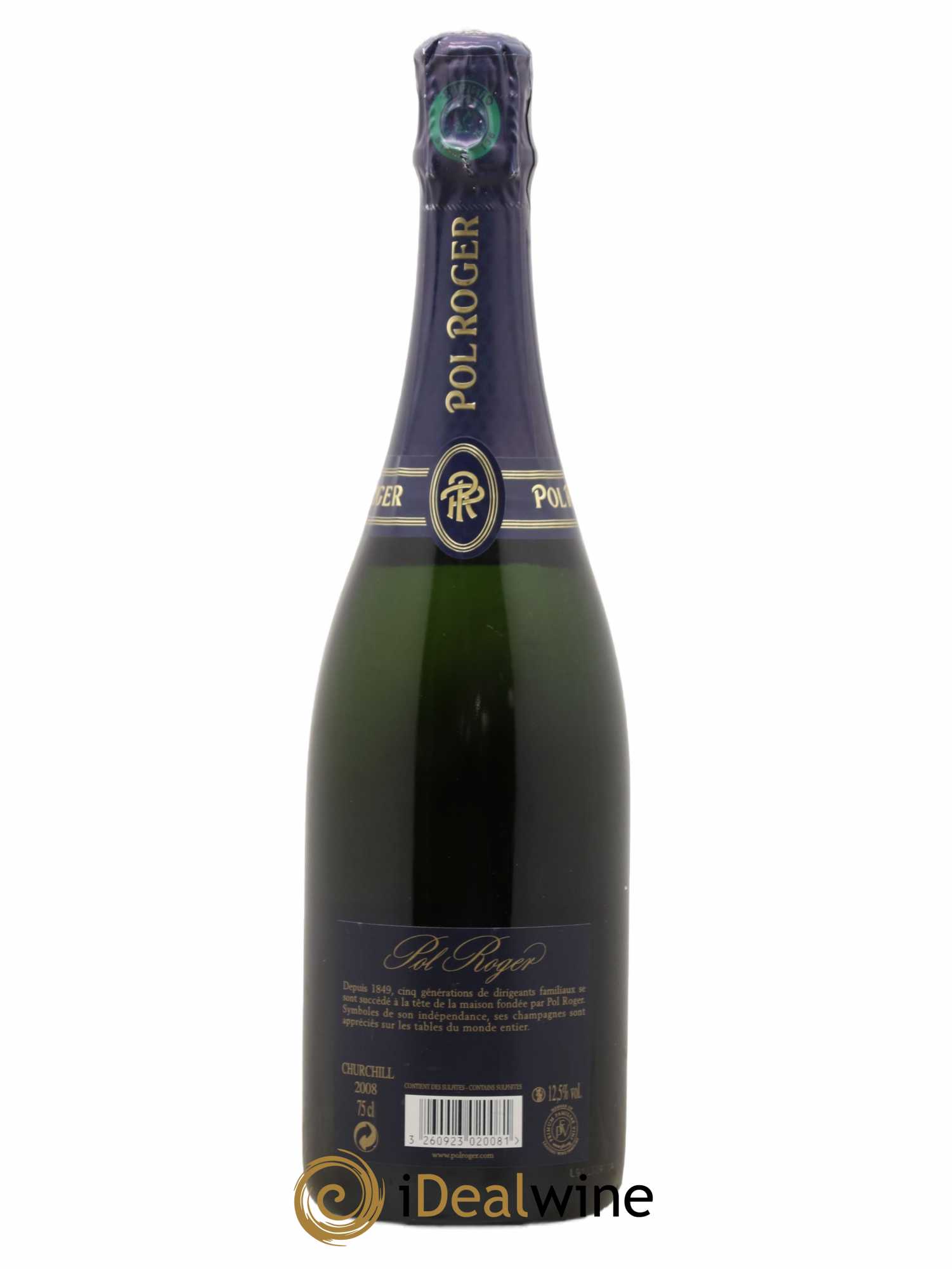 Cuvée Winston Churchill Pol Roger Brut 2008 - Lot de 1 bouteille - 1