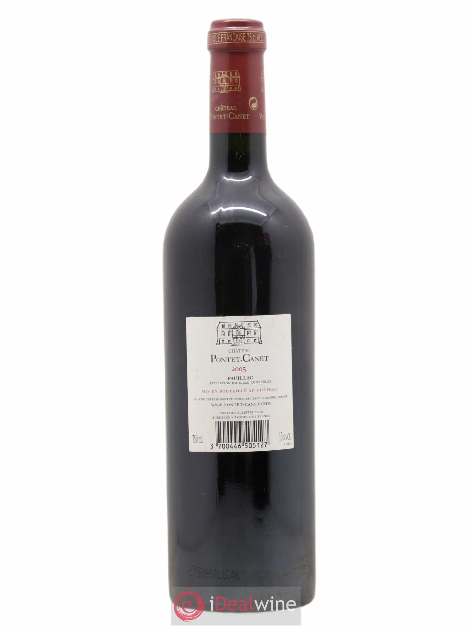 Château Pontet Canet 5ème Grand Cru Classé 2005 - Lot de 1 bouteille - 1