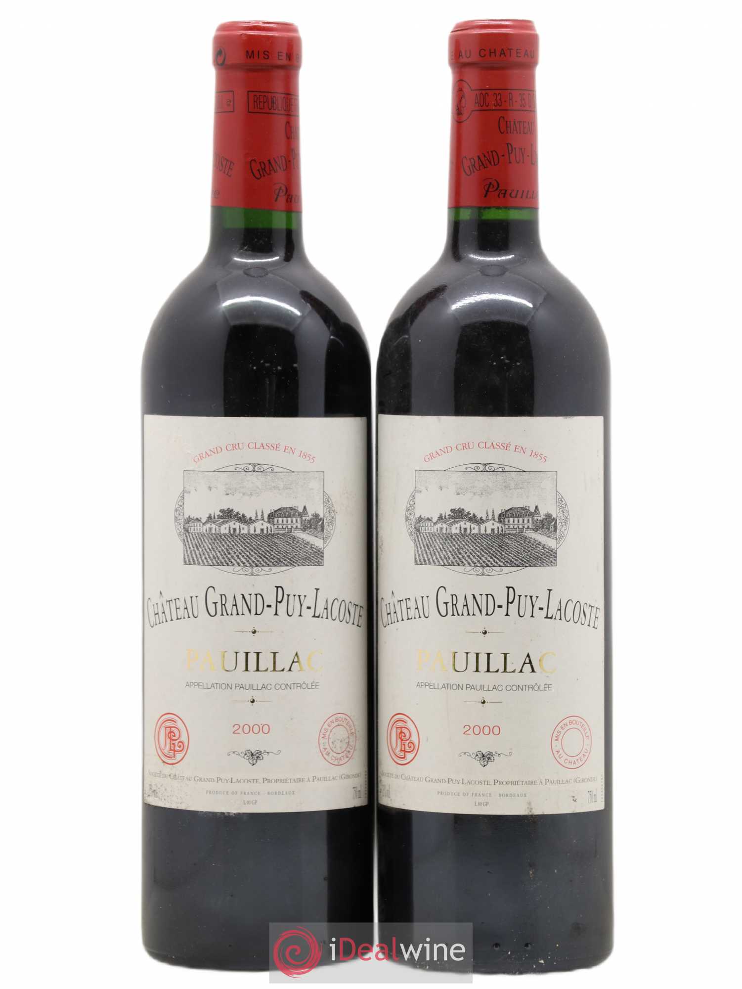 Château Grand Puy Lacoste 5ème Grand Cru Classé 2000 - Lot de 2 bouteilles - 0