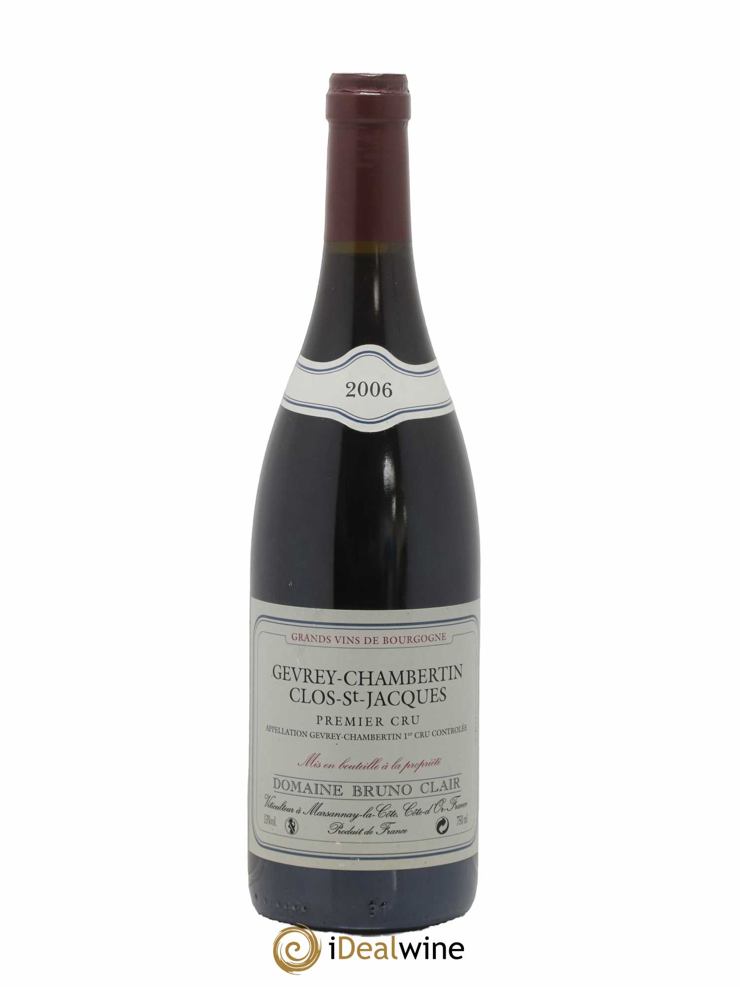 Gevrey-Chambertin 1er Cru Clos Saint-Jacques Bruno Clair (Domaine) 2006 - Lot de 1 bouteille - 0