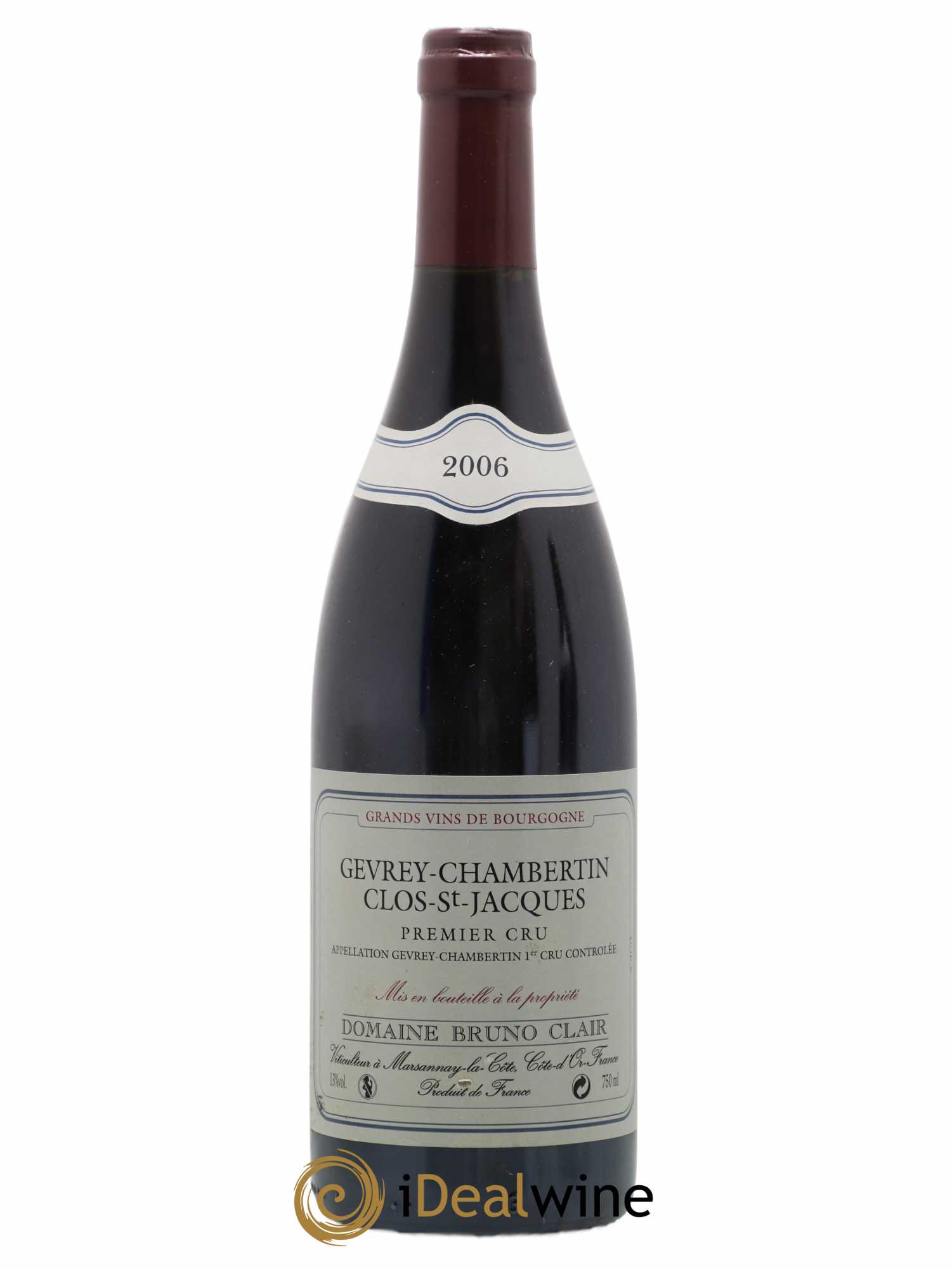 Gevrey-Chambertin 1er Cru Clos Saint-Jacques Bruno Clair (Domaine) 2006 - Lot de 1 bouteille - 0