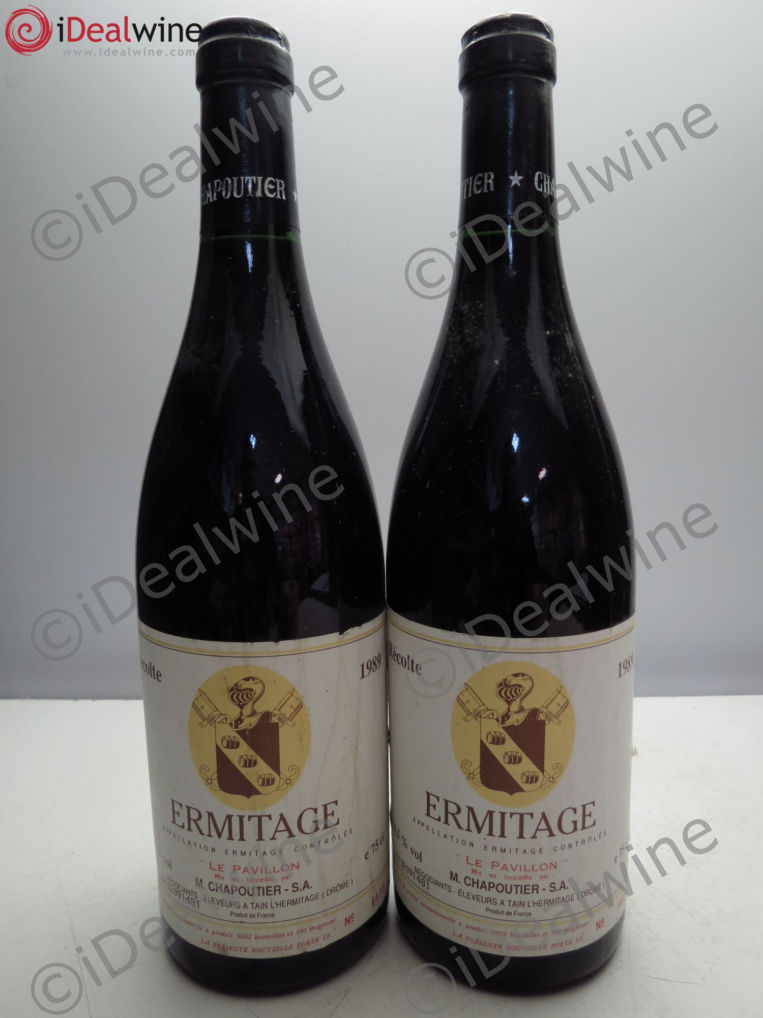 Hermitage Ermitage Le Pavillon Chapoutier 1989 - Lot de 2 bouteilles - 0