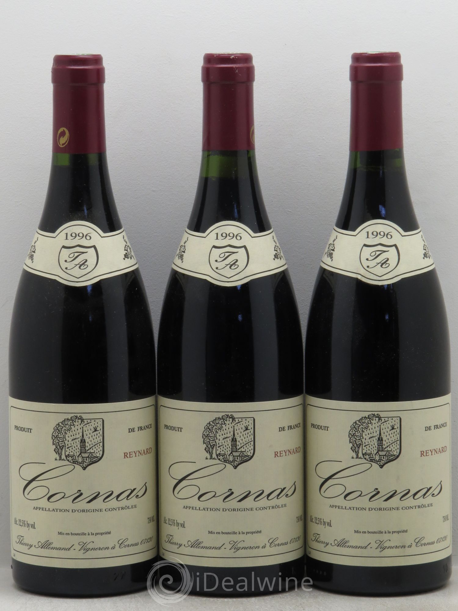 Cornas Thierry Allemand Reynard 1996 - Lot de 3 bouteilles - 0