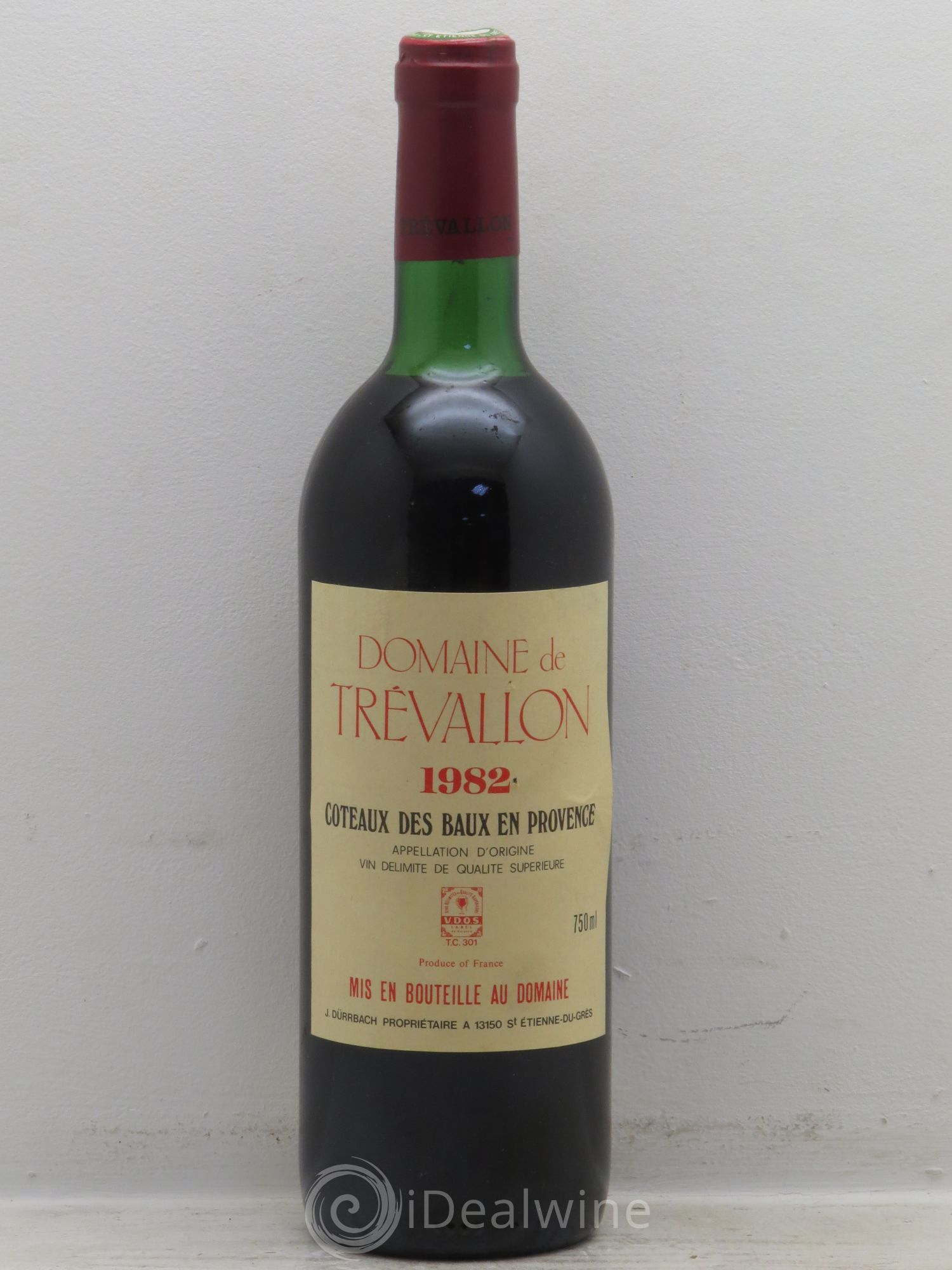 Coteaux d'Aix-en-Provence Trévallon (Domaine de) Eloi Dürrbach 1982 - Lot de 1 bouteille - 0
