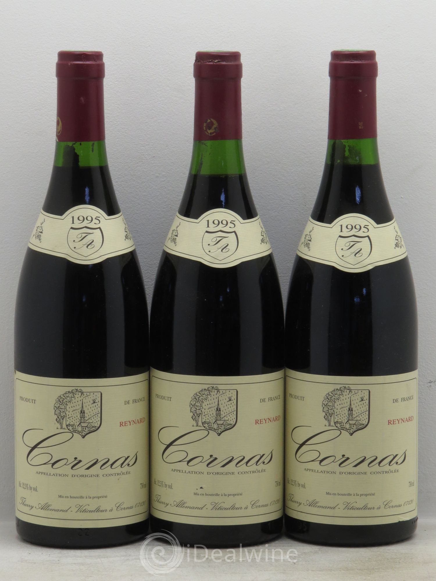 Cornas Reynard Thierry Allemand 1995 - Lot de 3 bouteilles - 0