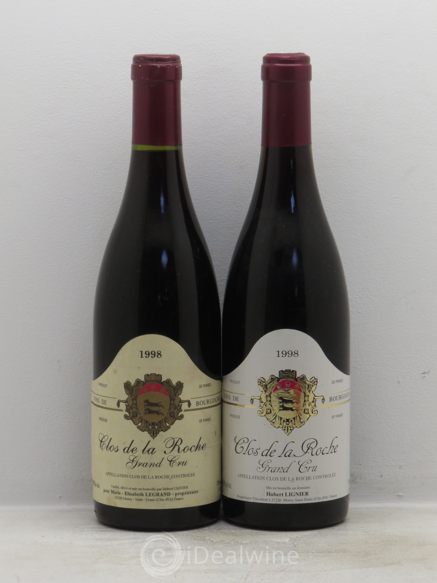 Clos de la Roche Grand Cru Hubert Lignier (Domaine) 1998 - Lot de 2 bouteilles - 0