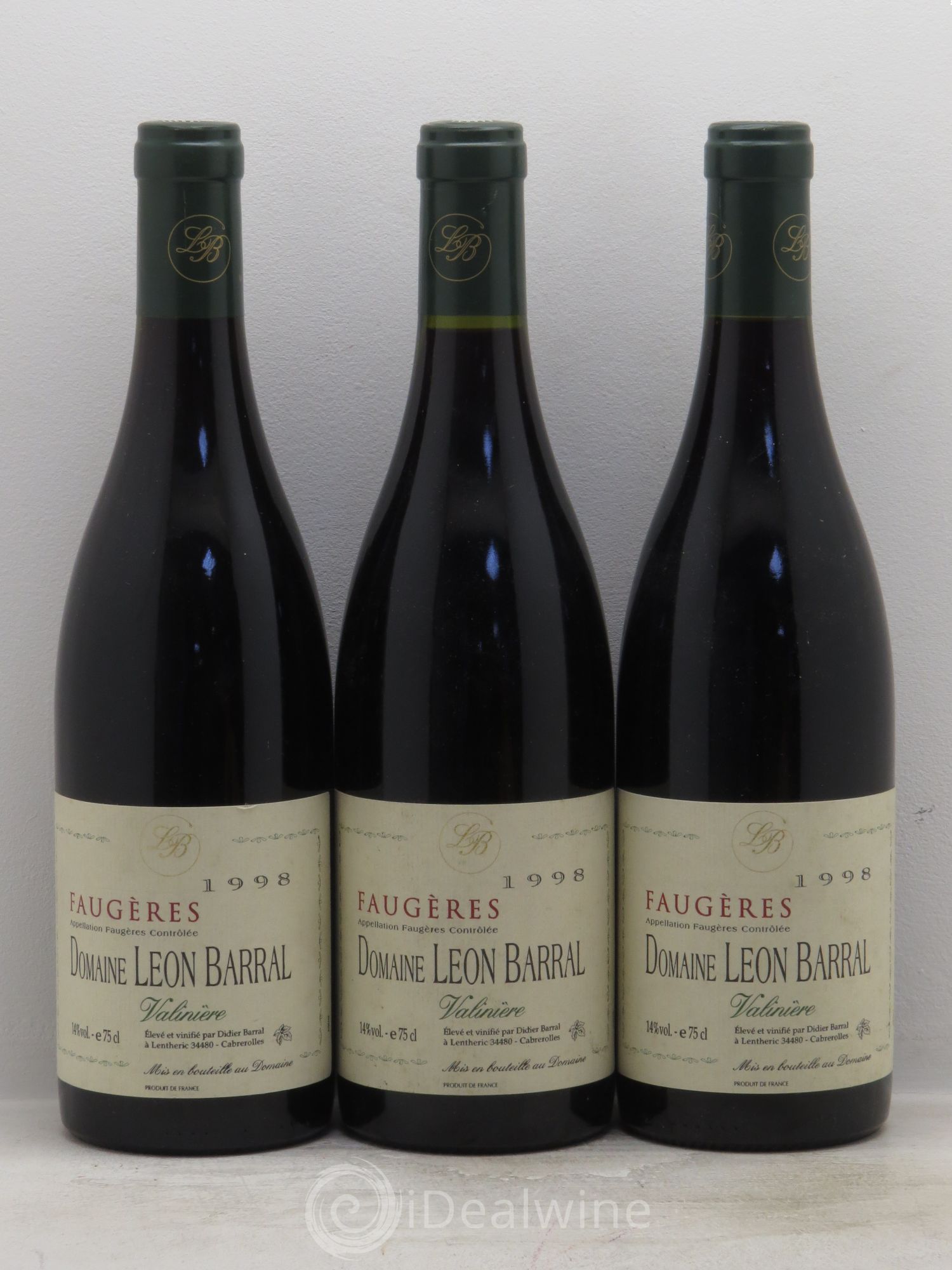 Faugères Valinière Domaine Léon Barral 1998 - Lot de 3 bouteilles - 0