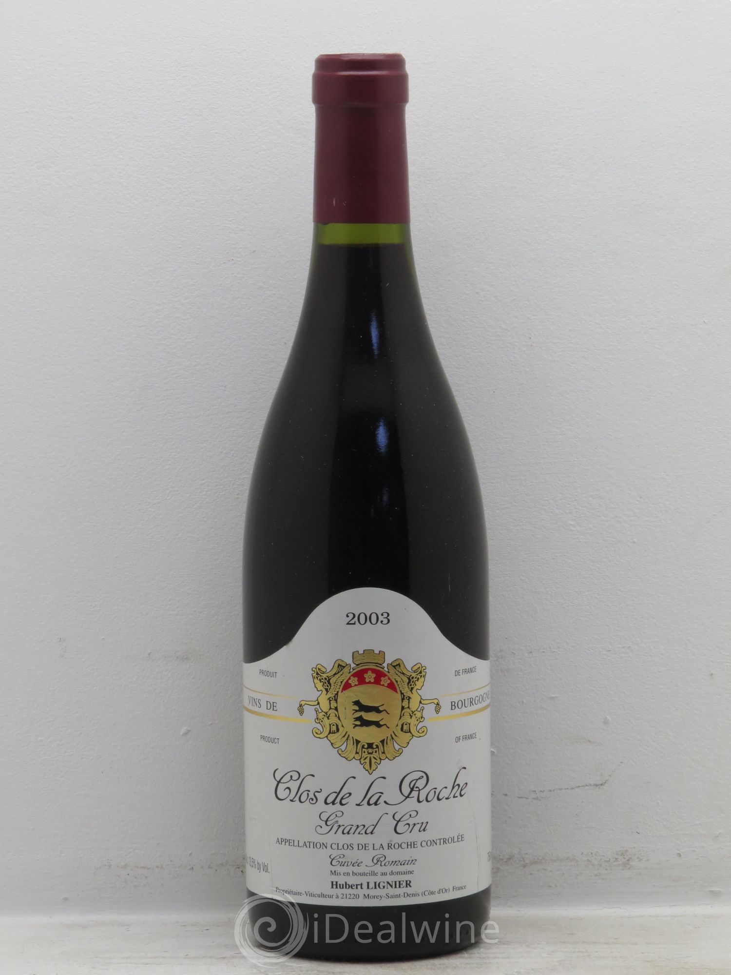 Clos de la Roche Grand Cru Hubert Lignier (Domaine) Cuvée Romain 2003 - Lot de 1 bouteille - 0