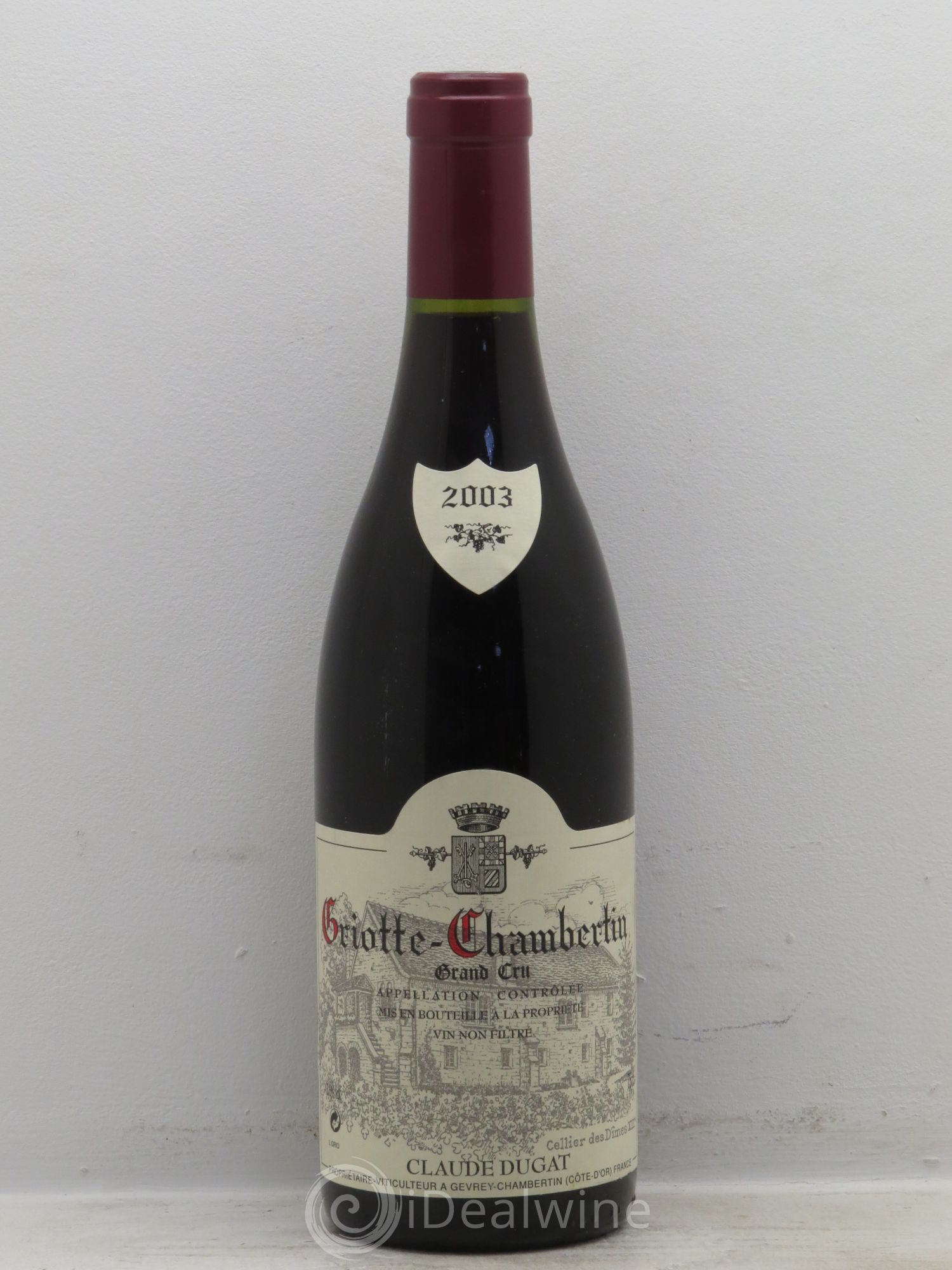 Griotte-Chambertin Grand Cru Claude Dugat 2003 - Lot de 1 bouteille - 0