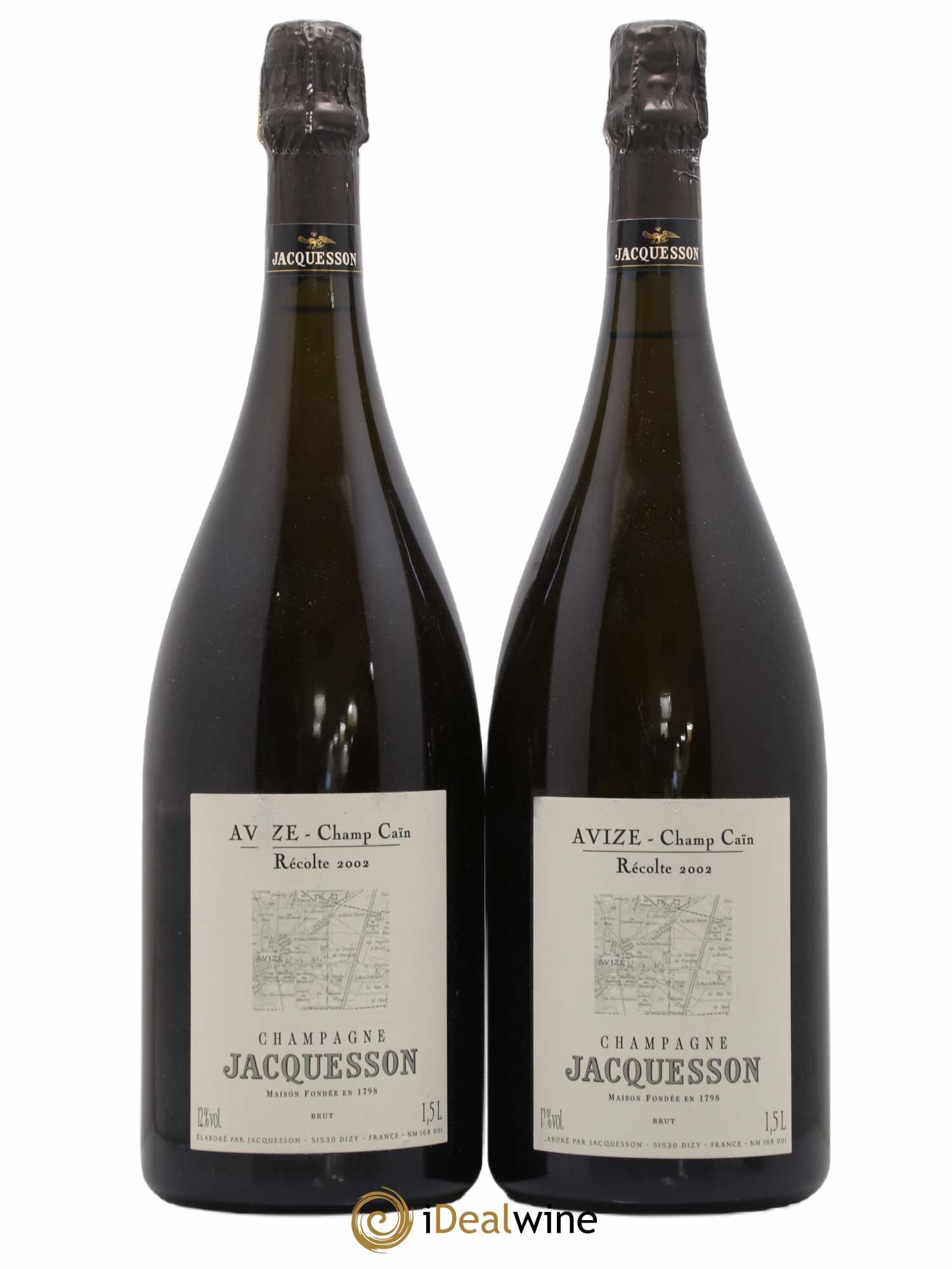 Avize Champ Caïn Extra-Brut Jacquesson 2002 - Lot de 2 magnums - 0