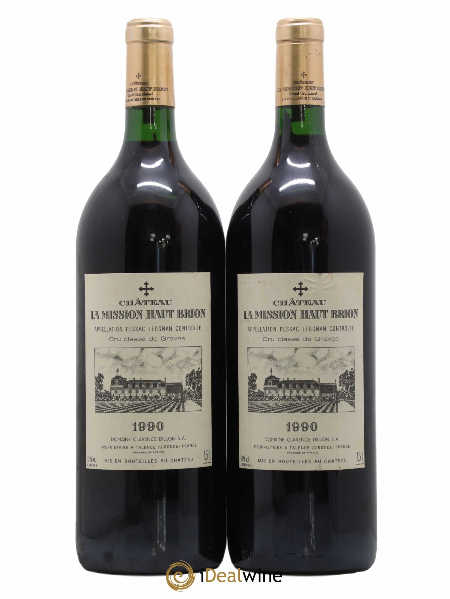 Château la Mission Haut-Brion Cru Classé de Graves 1990 - Lot de 2 magnums - 0