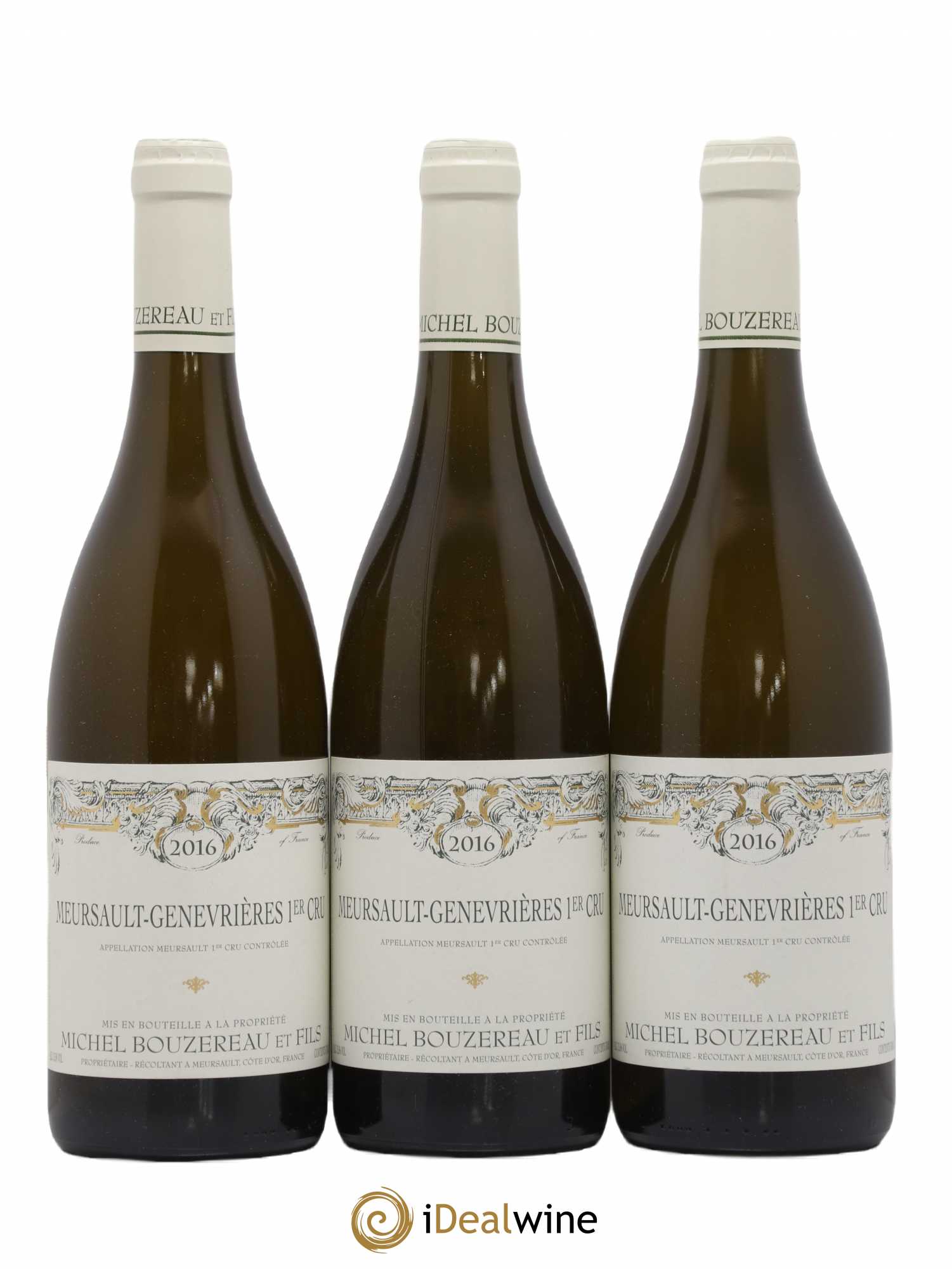 Meursault 1er Cru Les Genevrières Michel Bouzereau et Fils (Domaine) 2016 - Lot de 3 bouteilles - 0