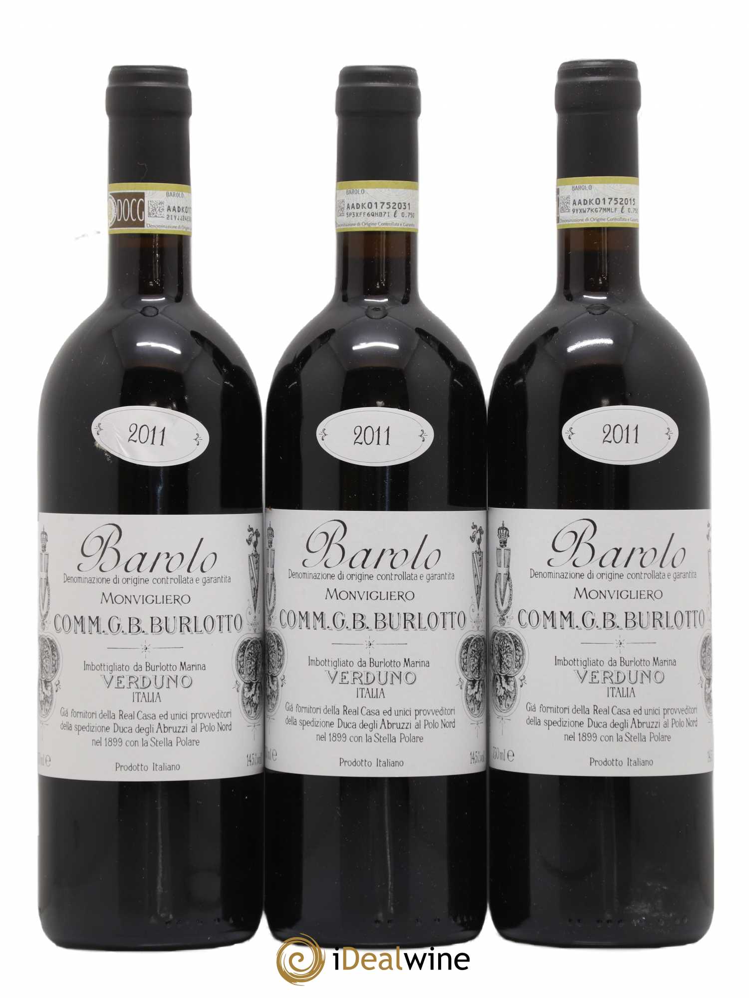 Barolo DOCG Monvigliero Comm. Giovan Battista Burlotto 2011 - Lot de 3 bouteilles - 0